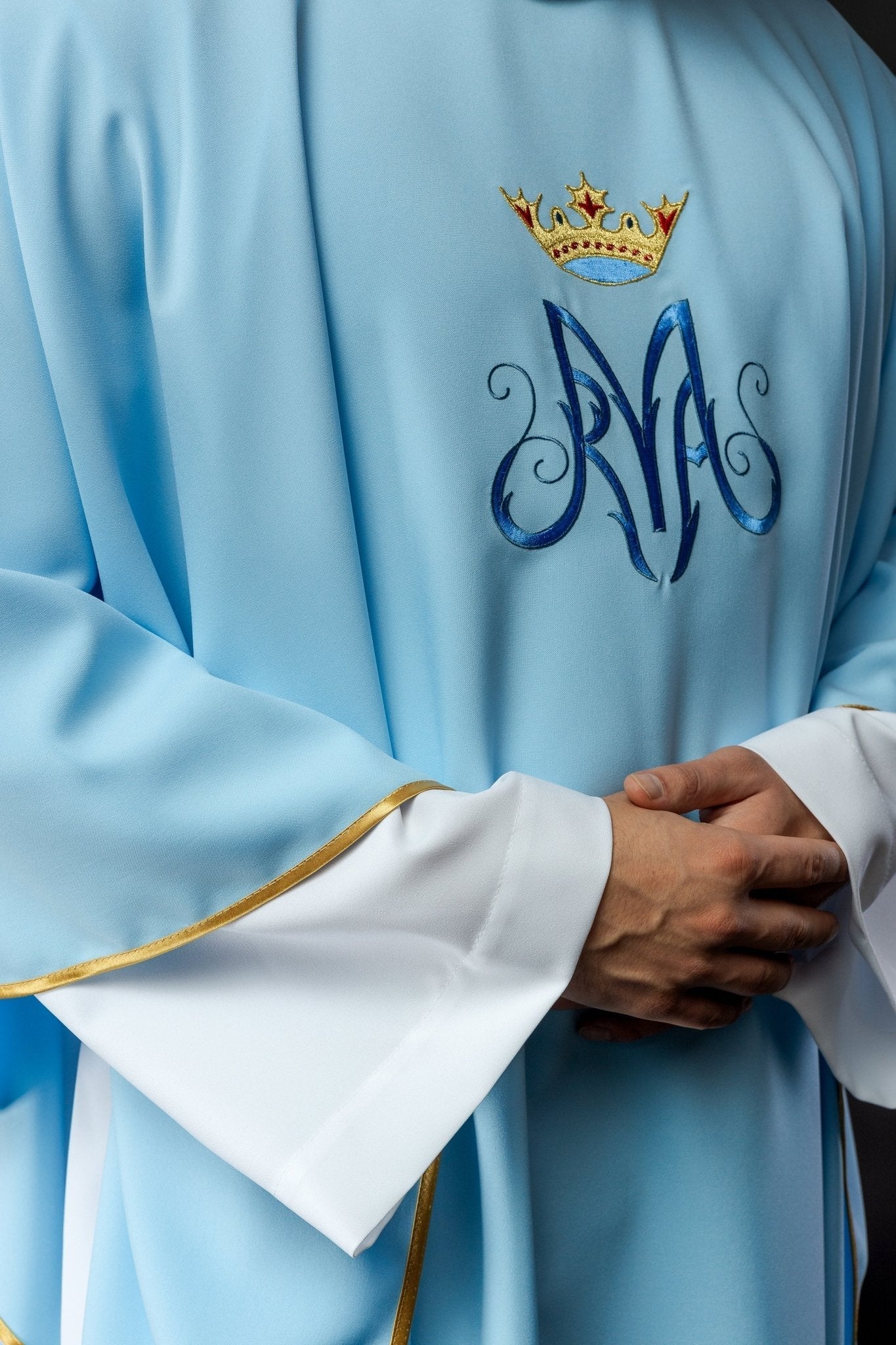 Blue Liturgical Marian Chasuble KOR/127/06/12 NIEBIESKI - HAFTINAUSA.COM