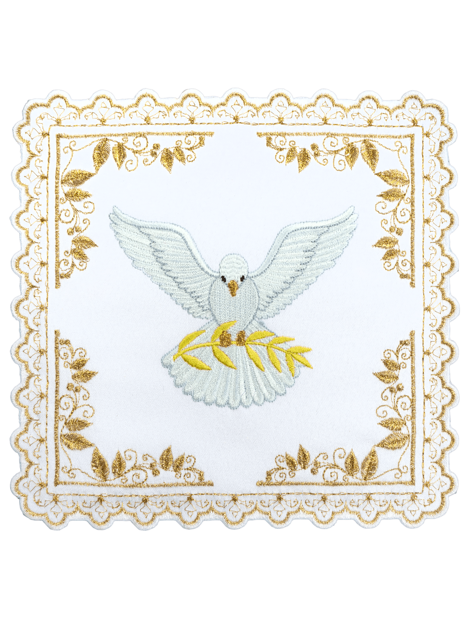 Chalice linen set with embroidered dove motif S - 5561 - HAFTINAUSA.COM