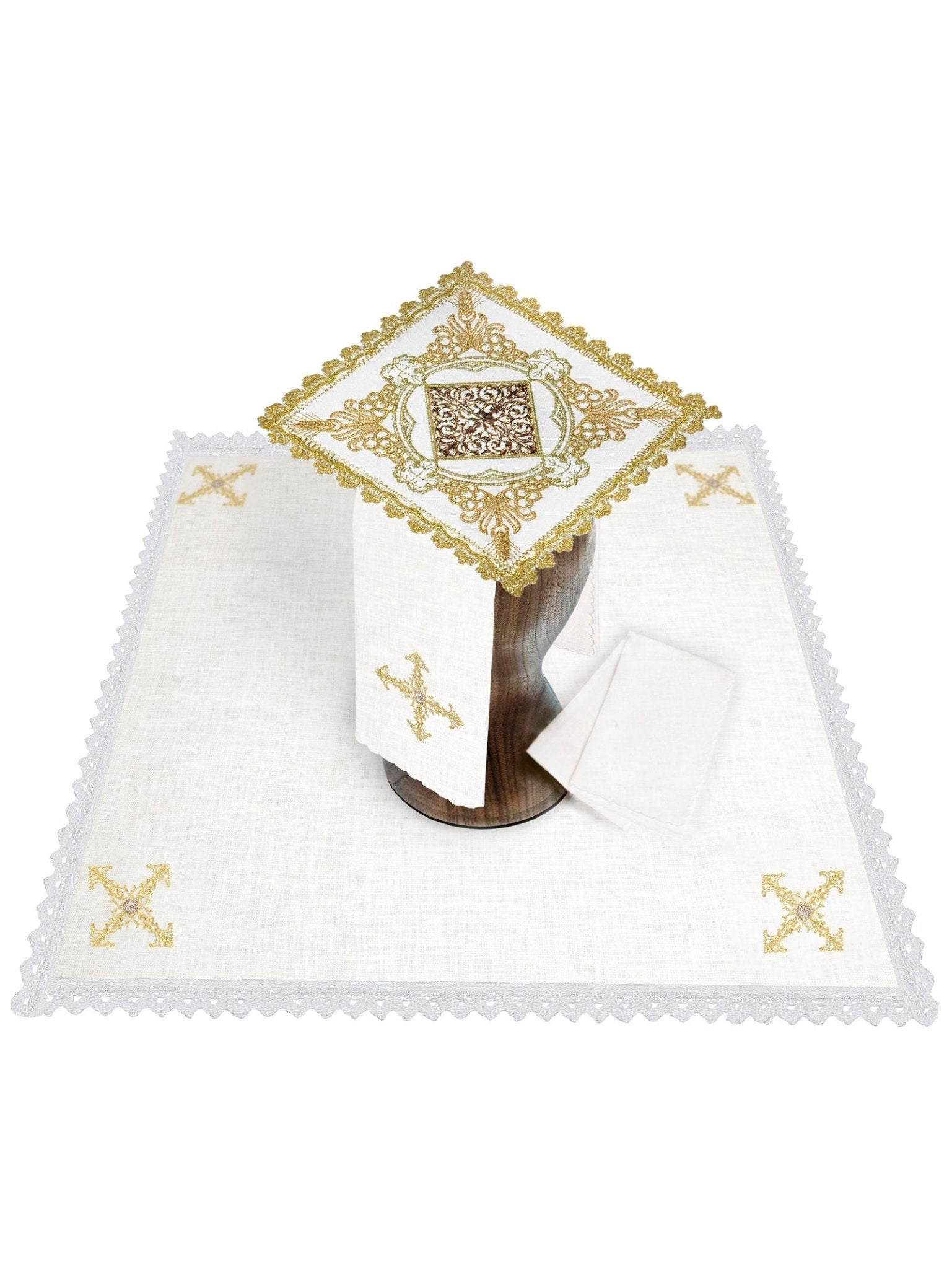 Chalice Linen Set with Metal Cross HA/5008 - HAFTINAUSA.COM