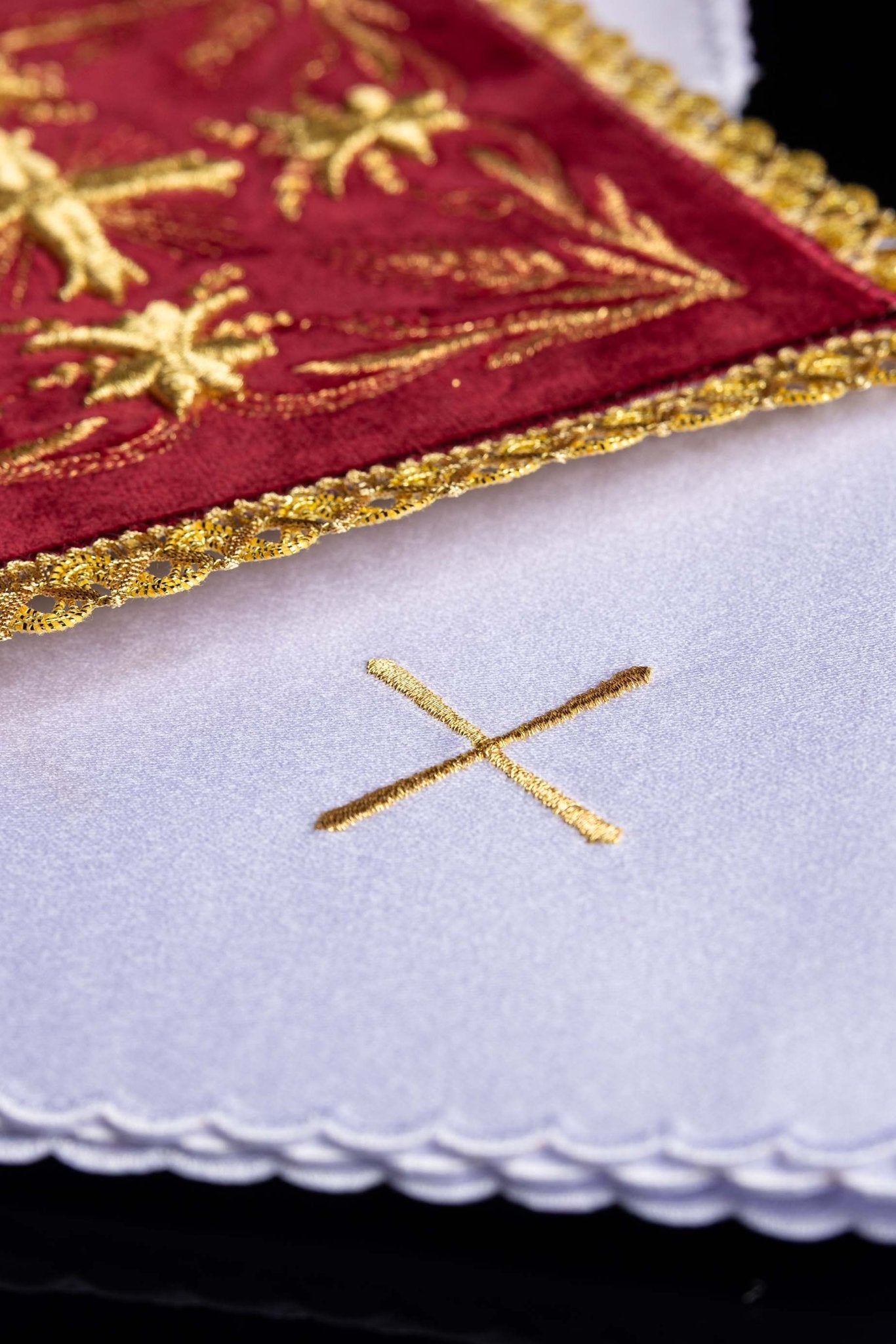 Chalice Linens Embroidered Burgundy Velvet KK/5001/C1 - CHASUBLES.COM