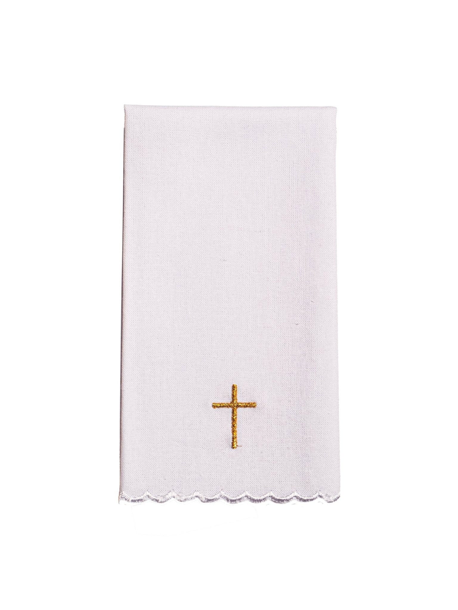 Chalice linens in red with silver cross KK/151/02 - HAFTINAUSA.COM