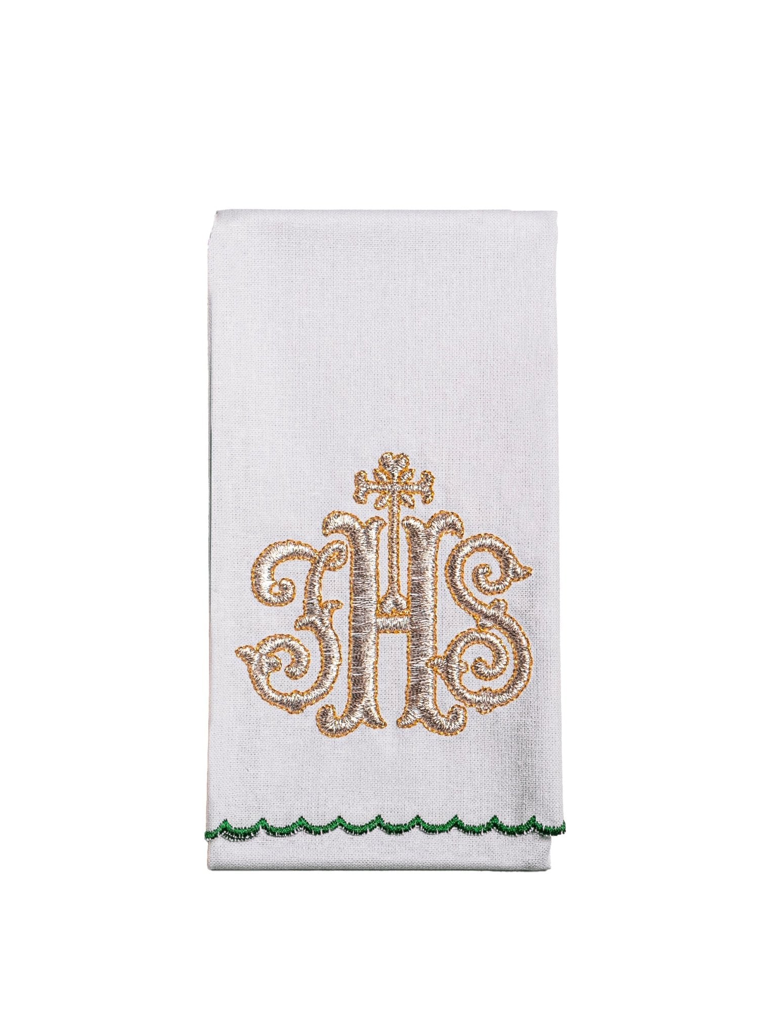 Chalice Linens set in Purple with IHS KK/072/03 - HAFTINAUSA.COM