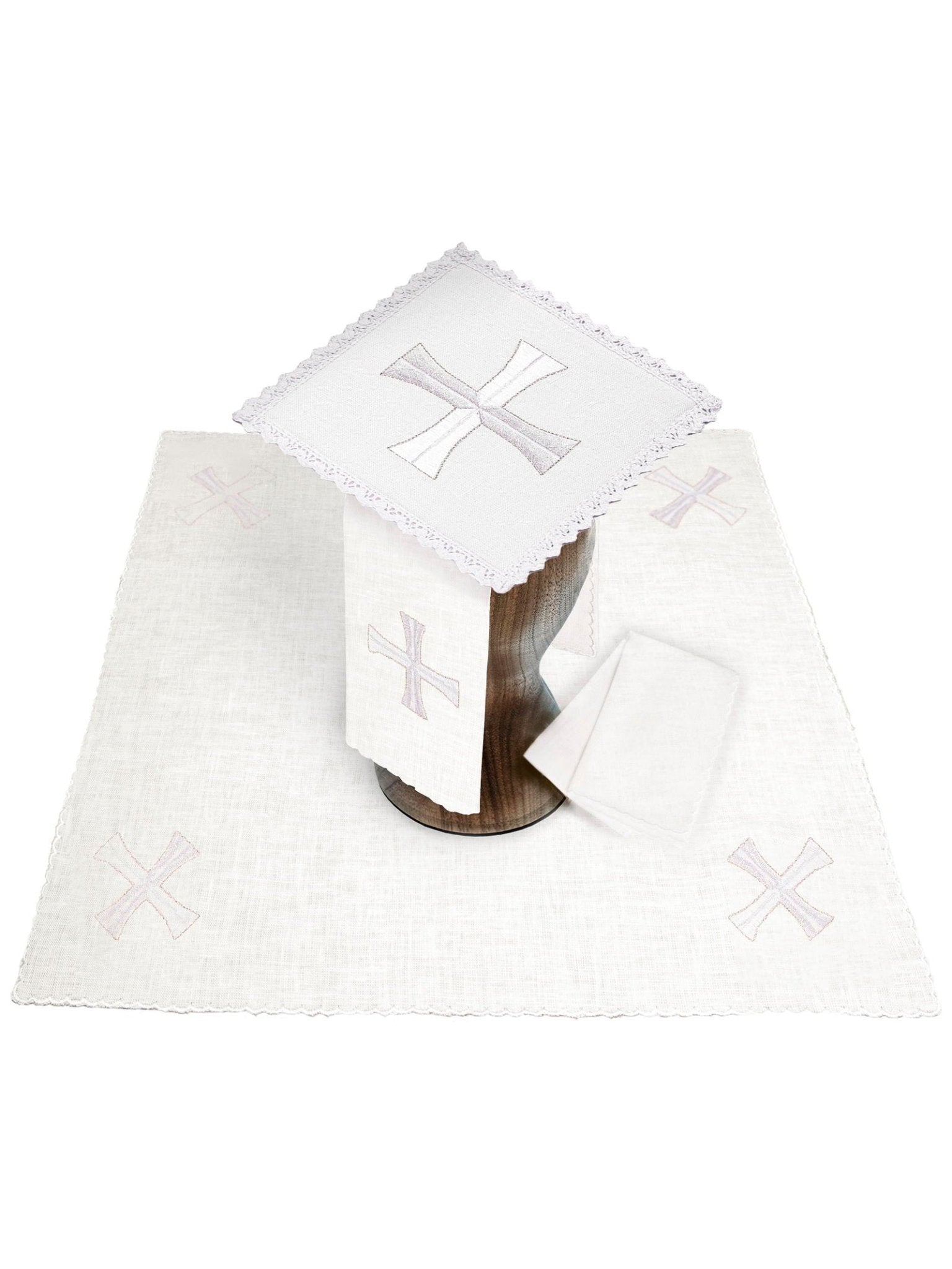 Chalice Linens with Delicate Cross Embroidery KKL/010 - HAFTINAUSA.COM