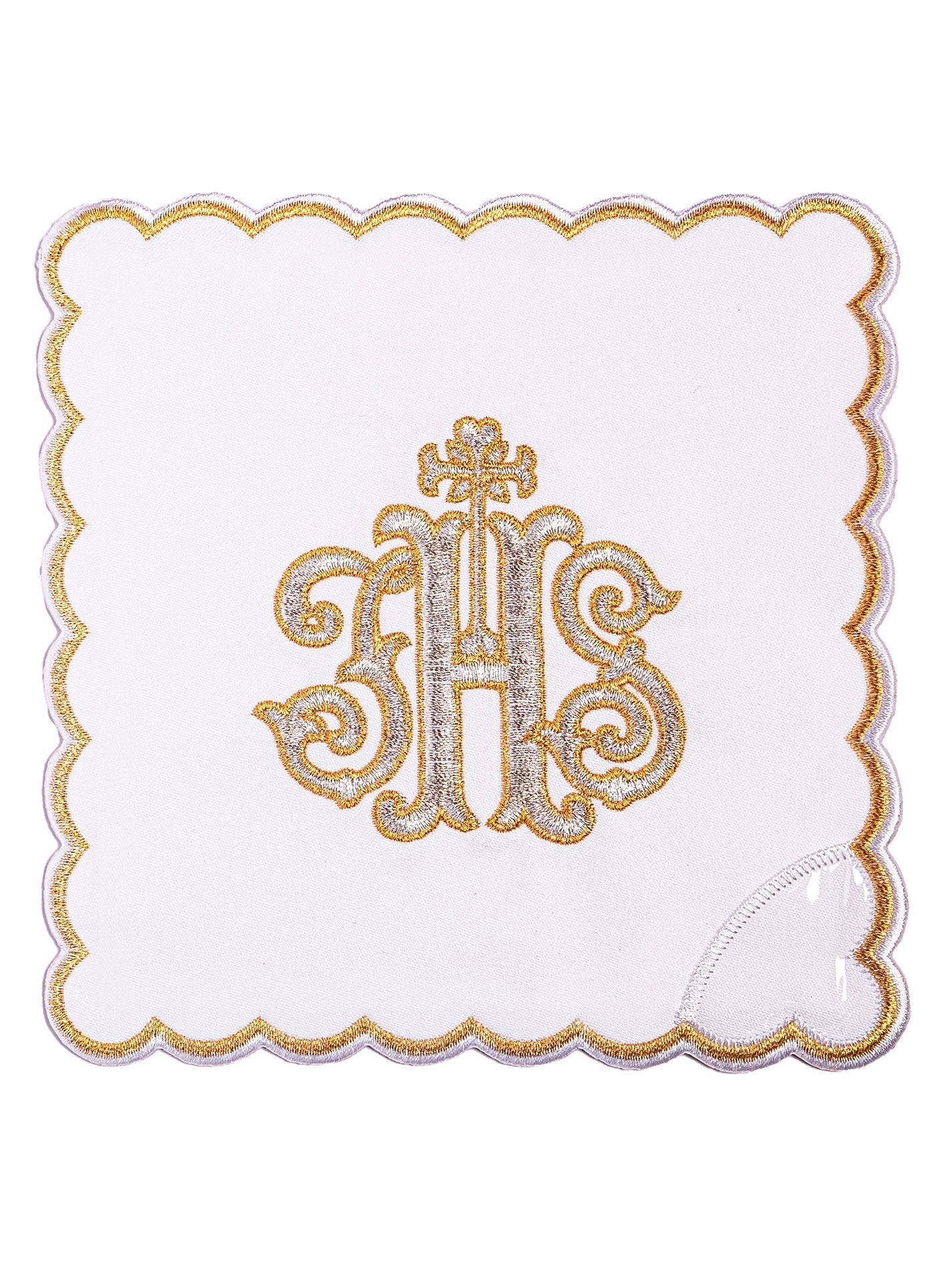Chalice Linens with Golden IHS Embroidery KK/072/04 - HAFTINAUSA.COM