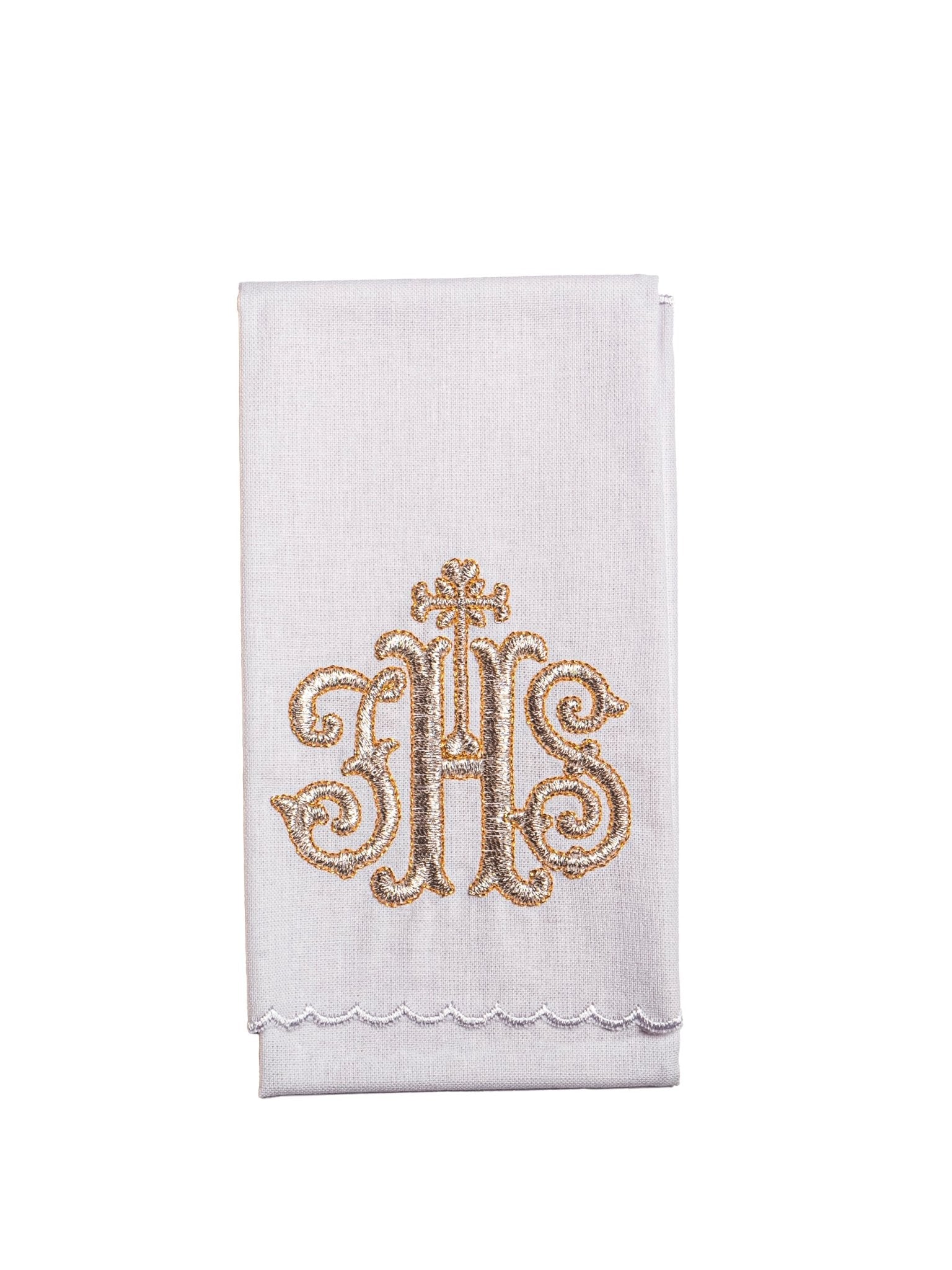 Chalice Linens with Golden IHS Embroidery KK/072/04 - HAFTINAUSA.COM
