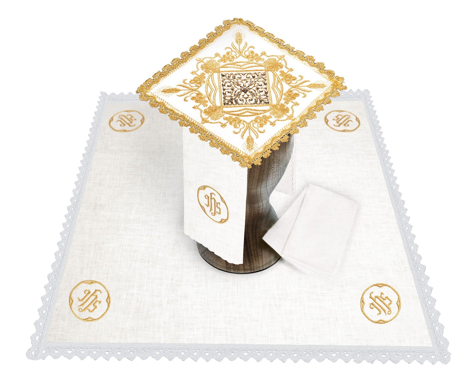 Chalice linens with metal decoration HA/5005 - HAFTINAUSA.COM