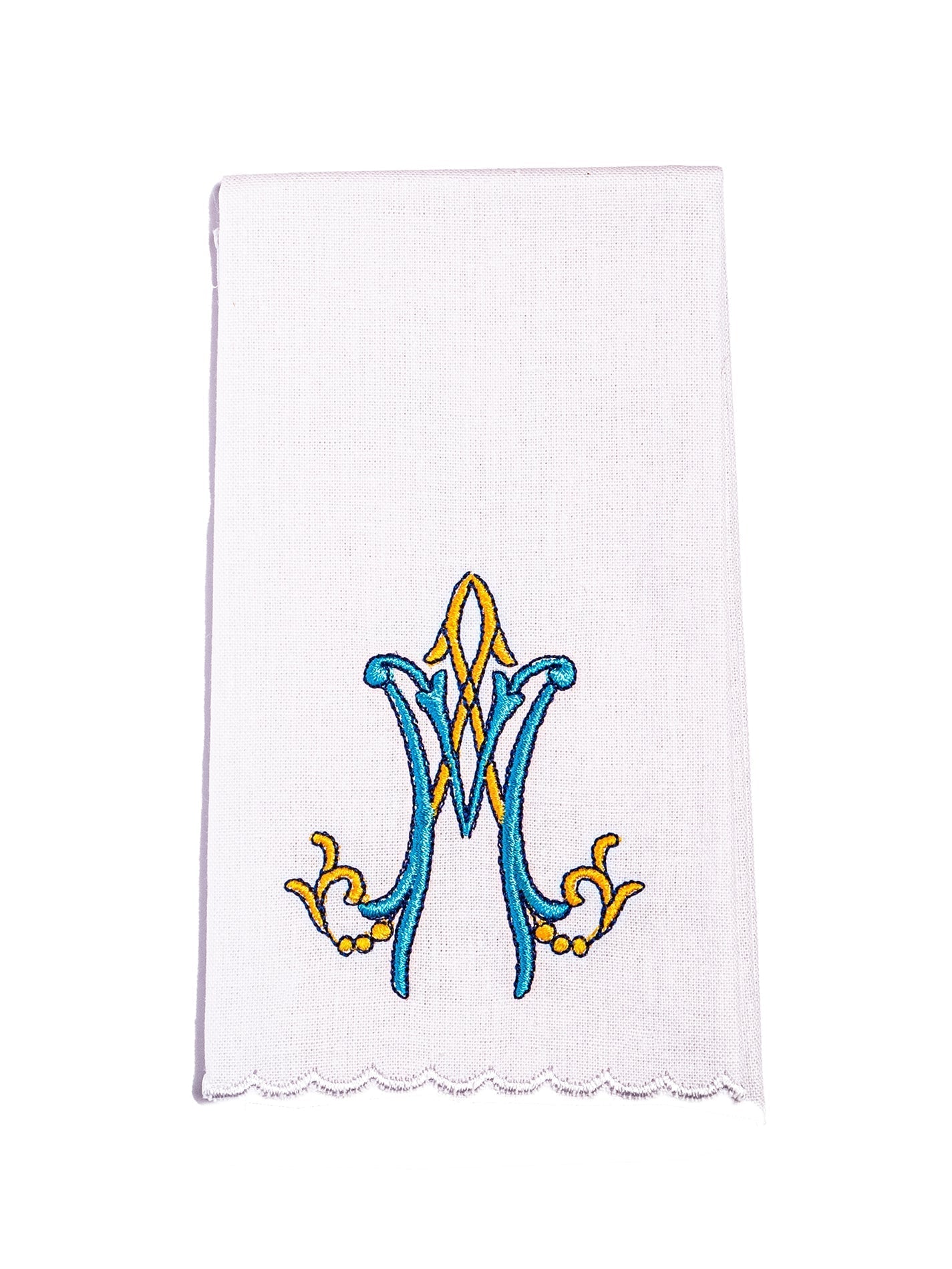 Chalice Linens with red and blue Marian Embroidery KK/078 - HAFTINAUSA.COM