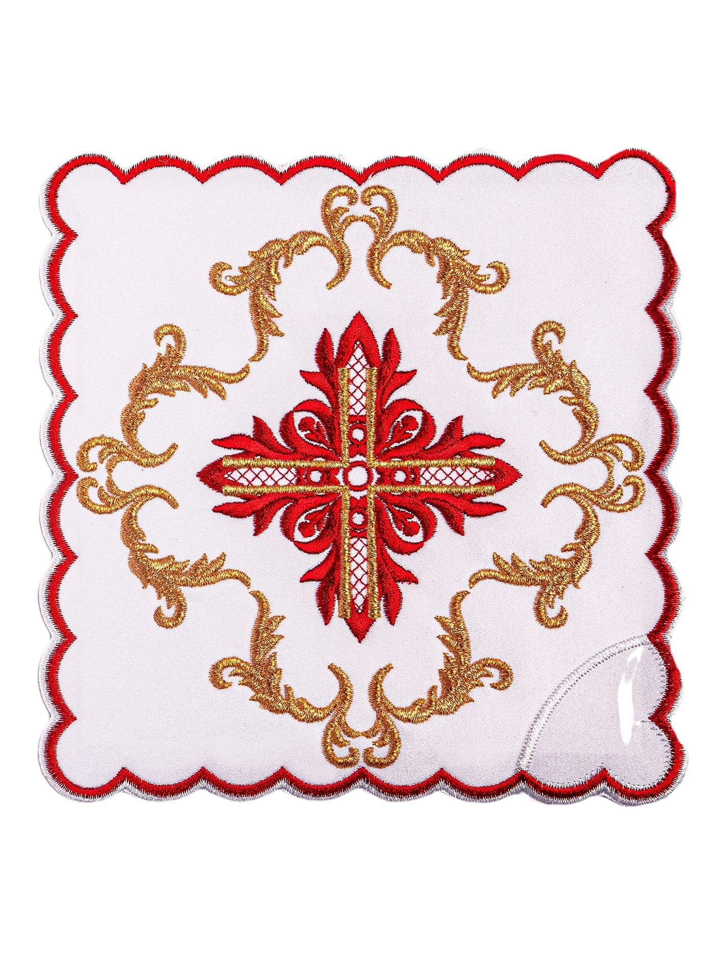 Chalice Linens with red embroidery KK/159/04 BIAŁY - HAFTINAUSA.COM