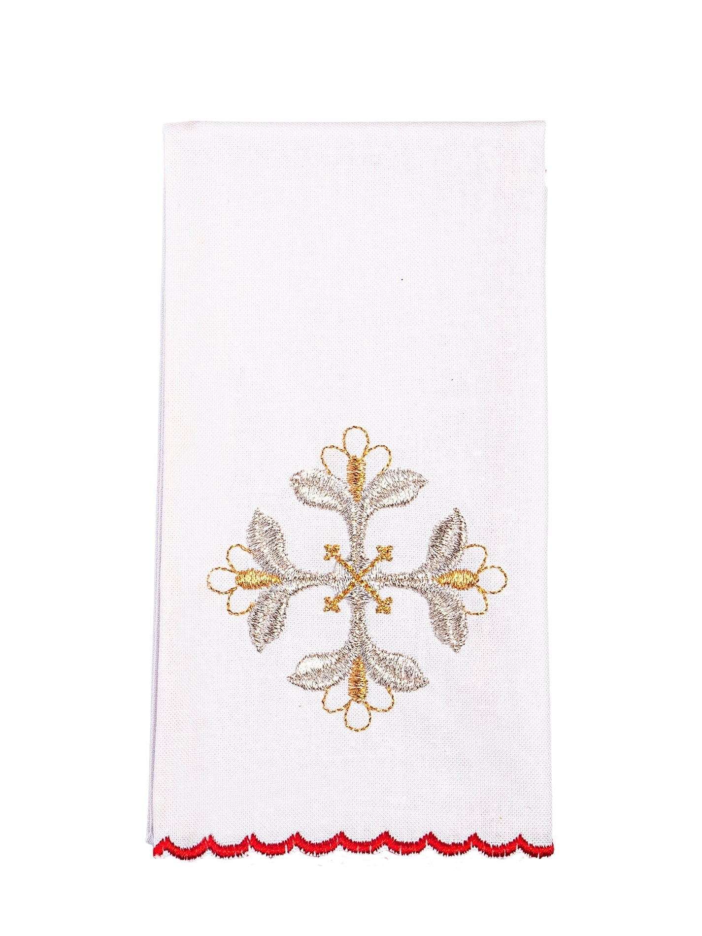 Chalice Linens with red Pall and gold and red embroidery KK/063/02 - HAFTINAUSA.COM