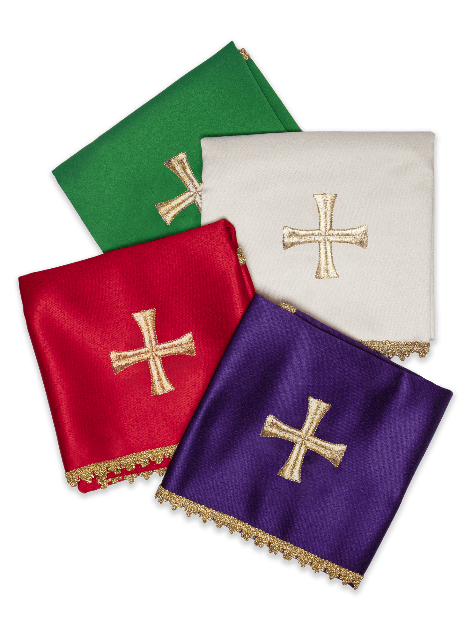 Chalice veil in 4 colors with golden cross embroidery KWB/002/20 50X50 (4szt) - HAFTINAUSA.COM