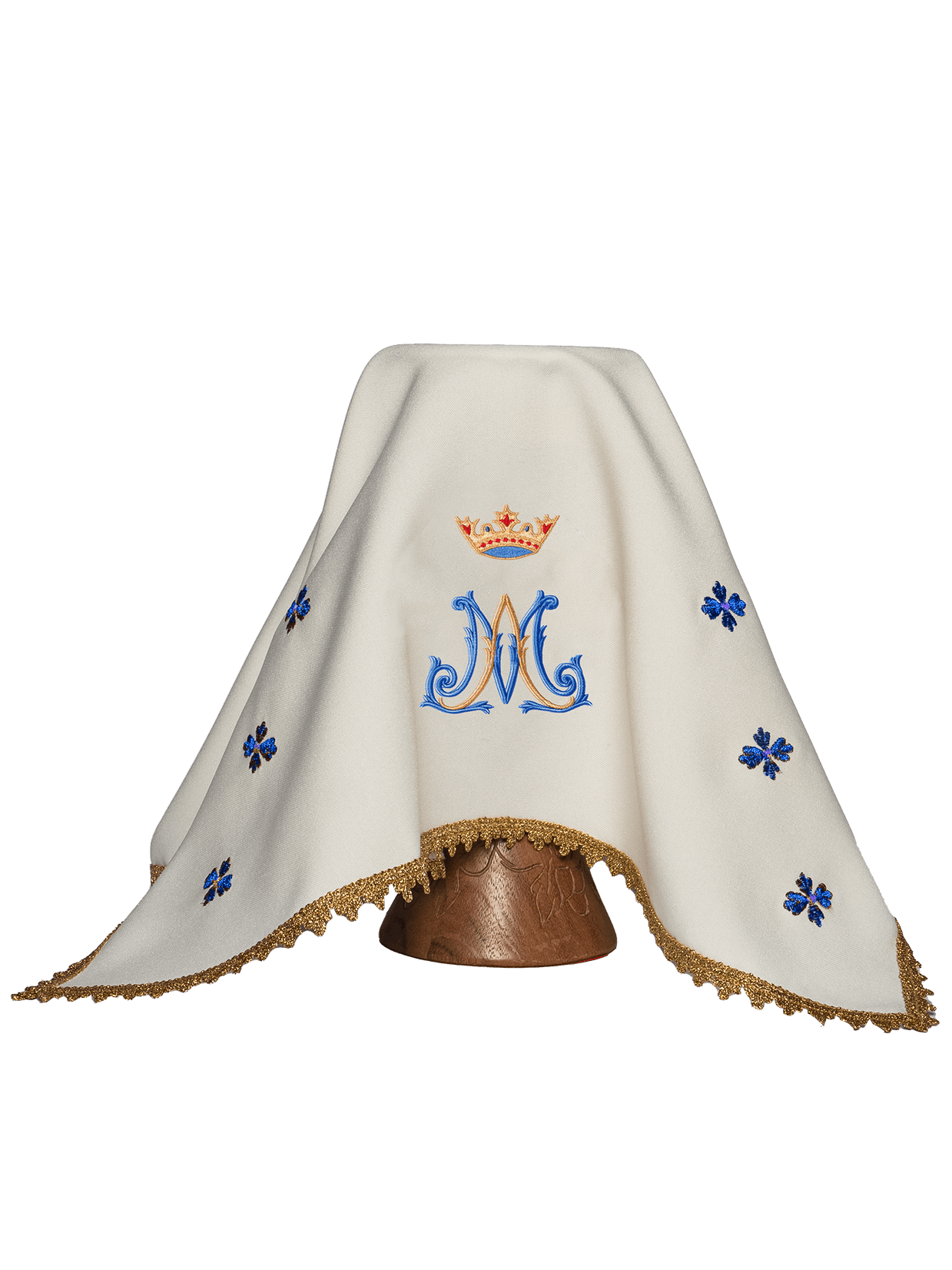 Chalice veil with blue Marian morif KWB/016 50X50 - HAFTINAUSA.COM
