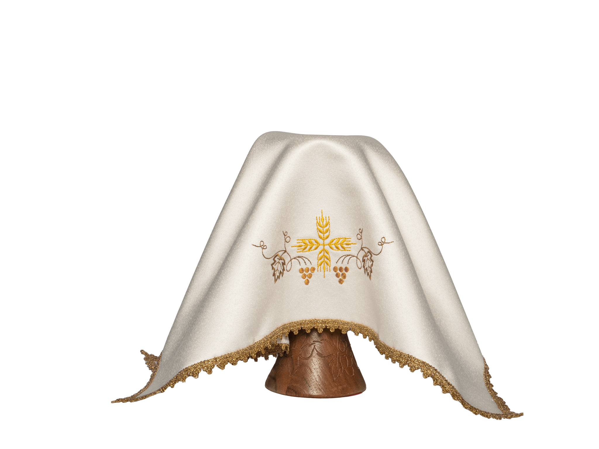 Chalice veil with gold JHS and grapes (set of 4) KWB/001 50X50 (4szt.) - HAFTINAUSA.COM