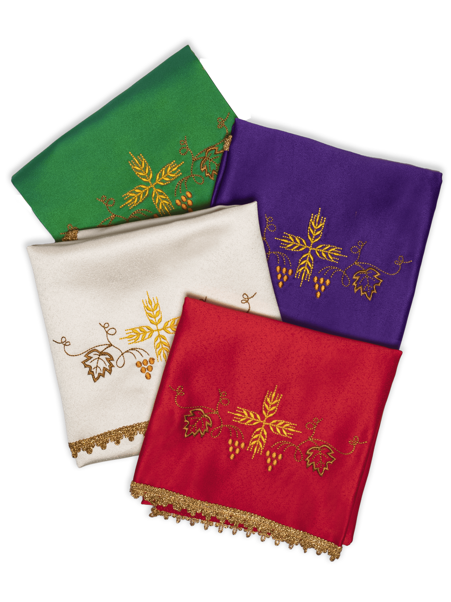 Chalice veil with gold JHS and grapes (set of 4) KWB/001 50X50 (4szt.) - HAFTINAUSA.COM