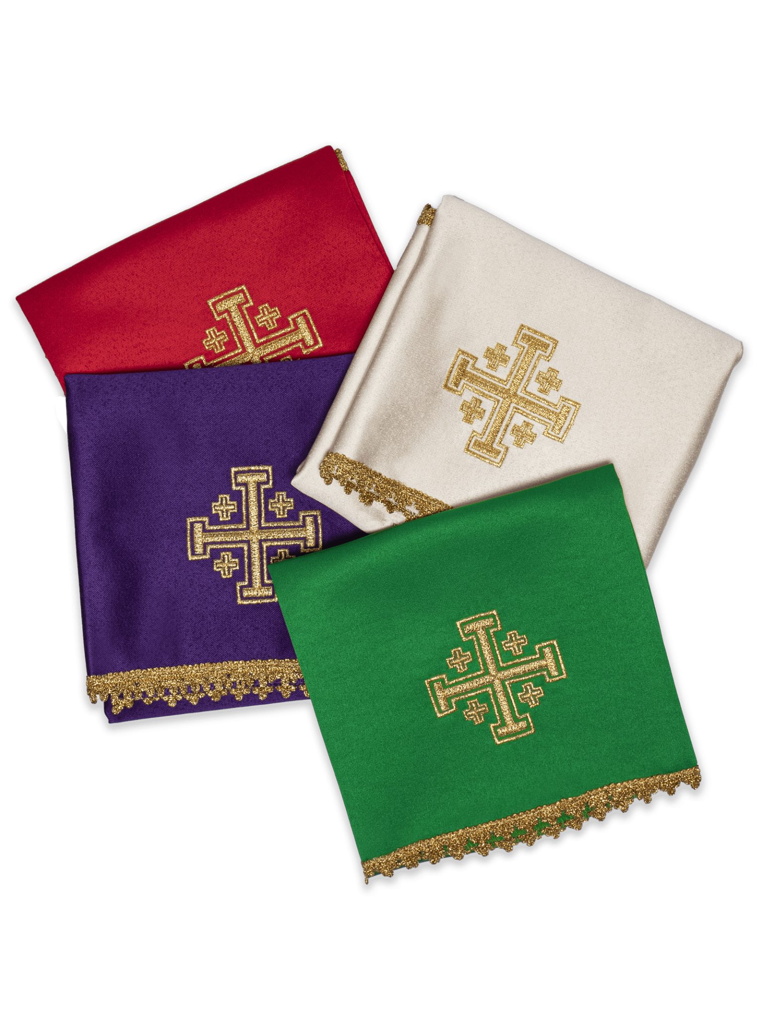 Chalice veil with Jerusalem Cross set of 4 pieces KWB/006/20 50X50 (4szt.) - HAFTINAUSA.COM