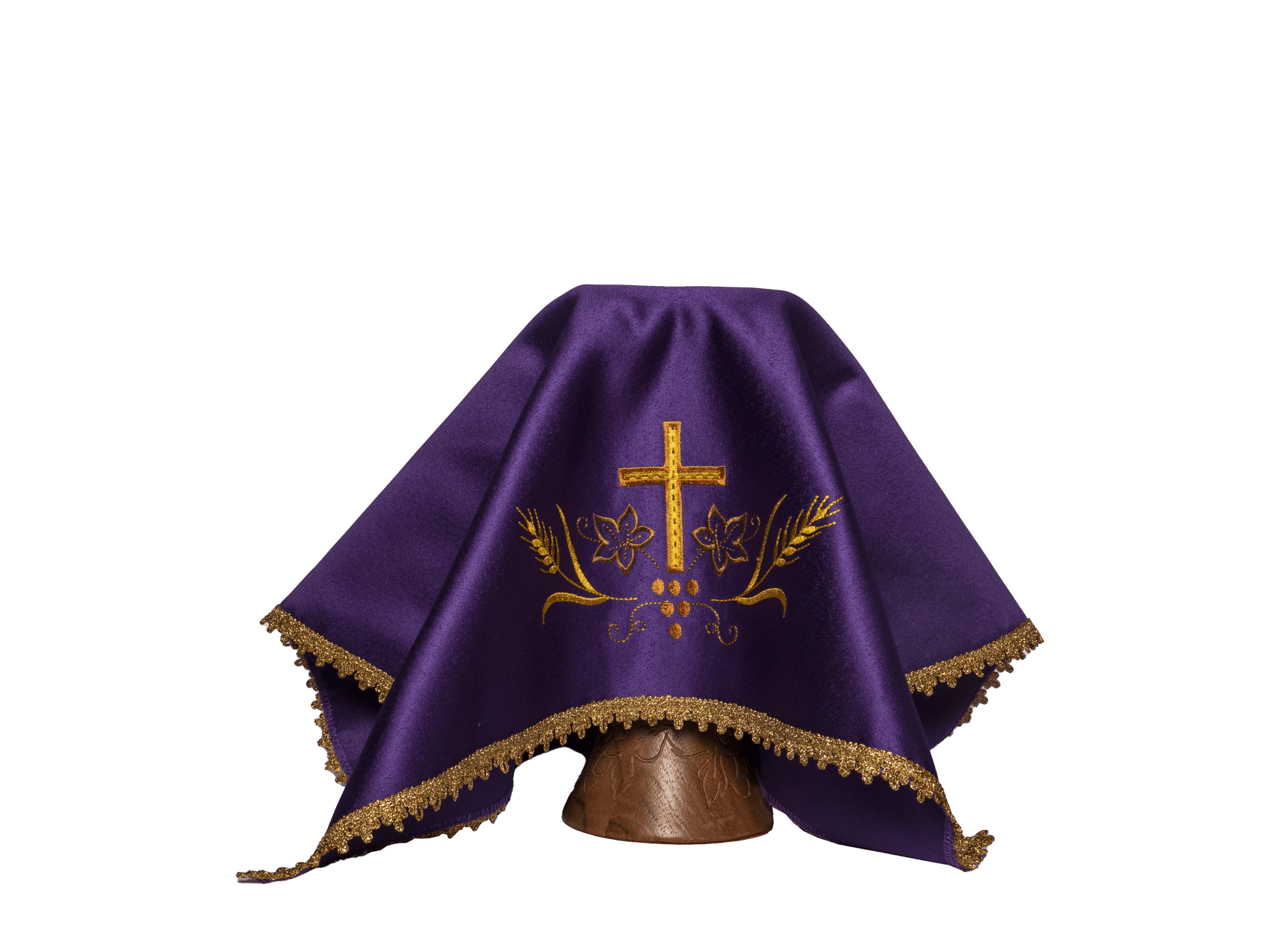 Chalice veils with cross and grapes set of 4 pieces KWB/005/20 50X50 (4szt.) - HAFTINAUSA.COM
