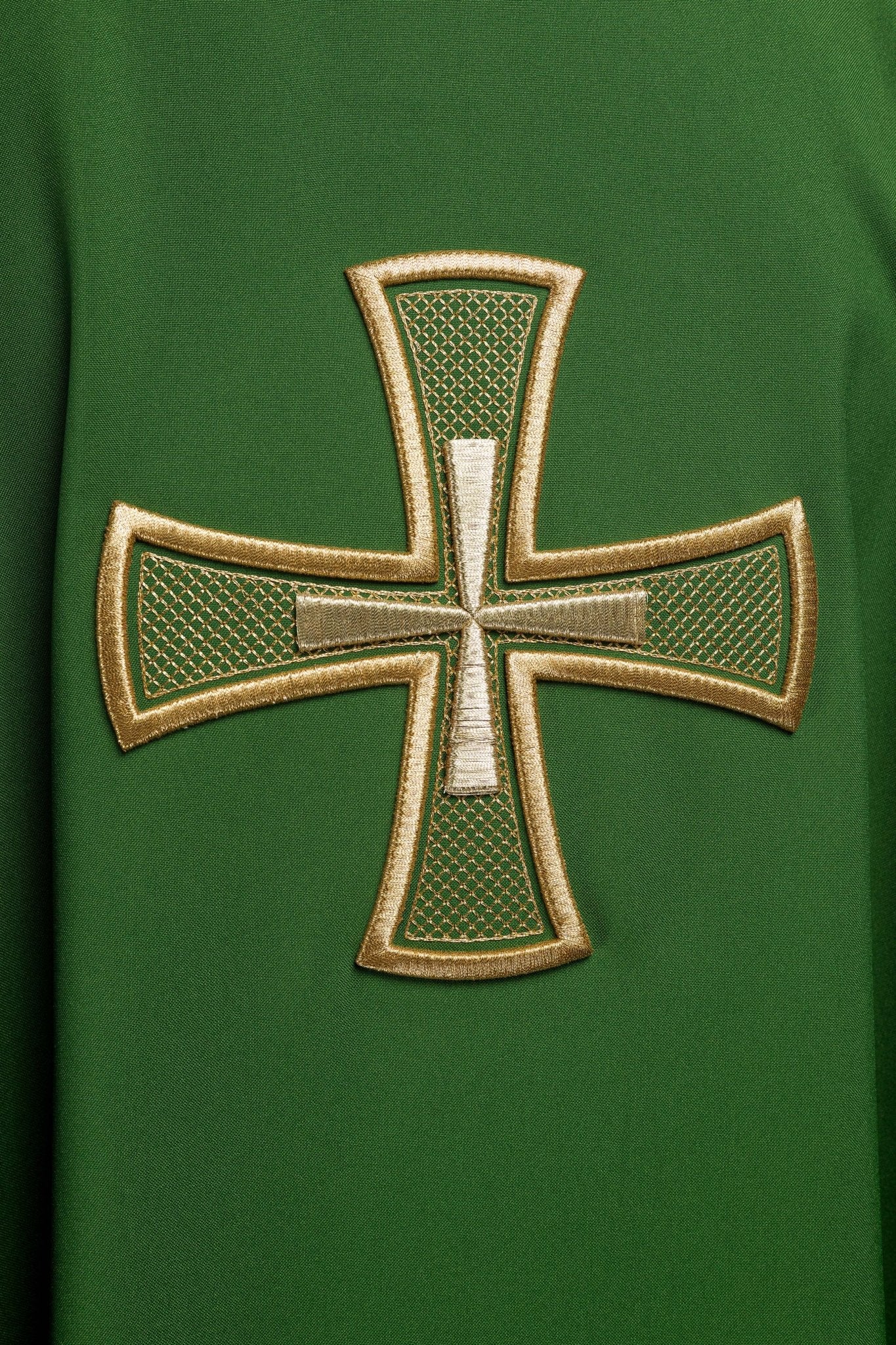 Chasuble embroidered with Green Cross KOR/258/01/12 - CHASUBLES.COM