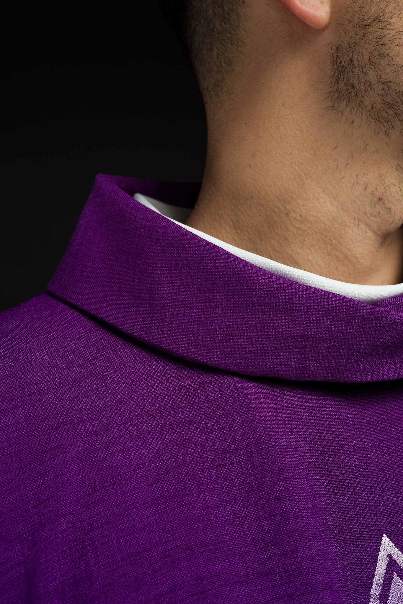 Chasuble embroidered with Green Cross HA7034-03 FIOLET - CHASUBLES.COM
