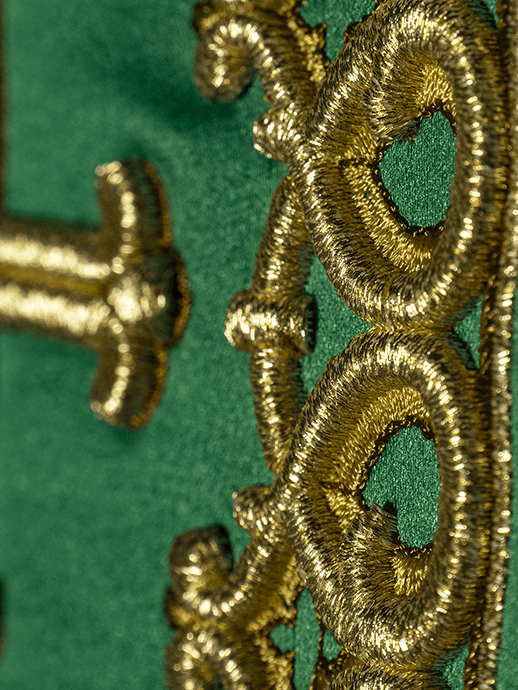 Chasuble embroidered with Green Cross KOR/272/01/54 - HAFTINAUSA.COM