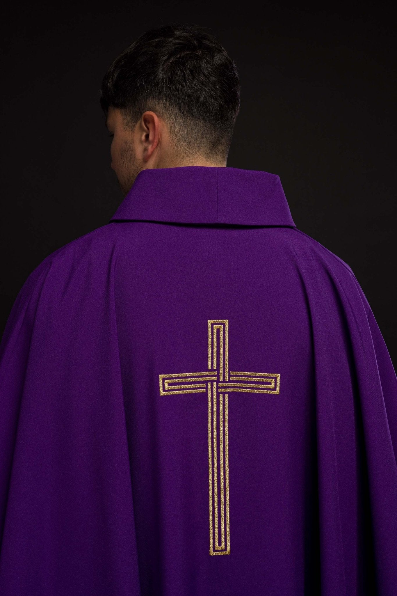 Chasuble embroidered with Purple Cross KOR/018/03/12 FIOLET - HAFTINAUSA.COM