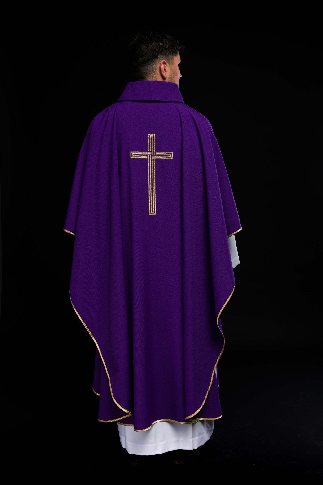 Chasuble embroidered with Purple Cross KOR/018/03/12 FIOLET - HAFTINAUSA.COM