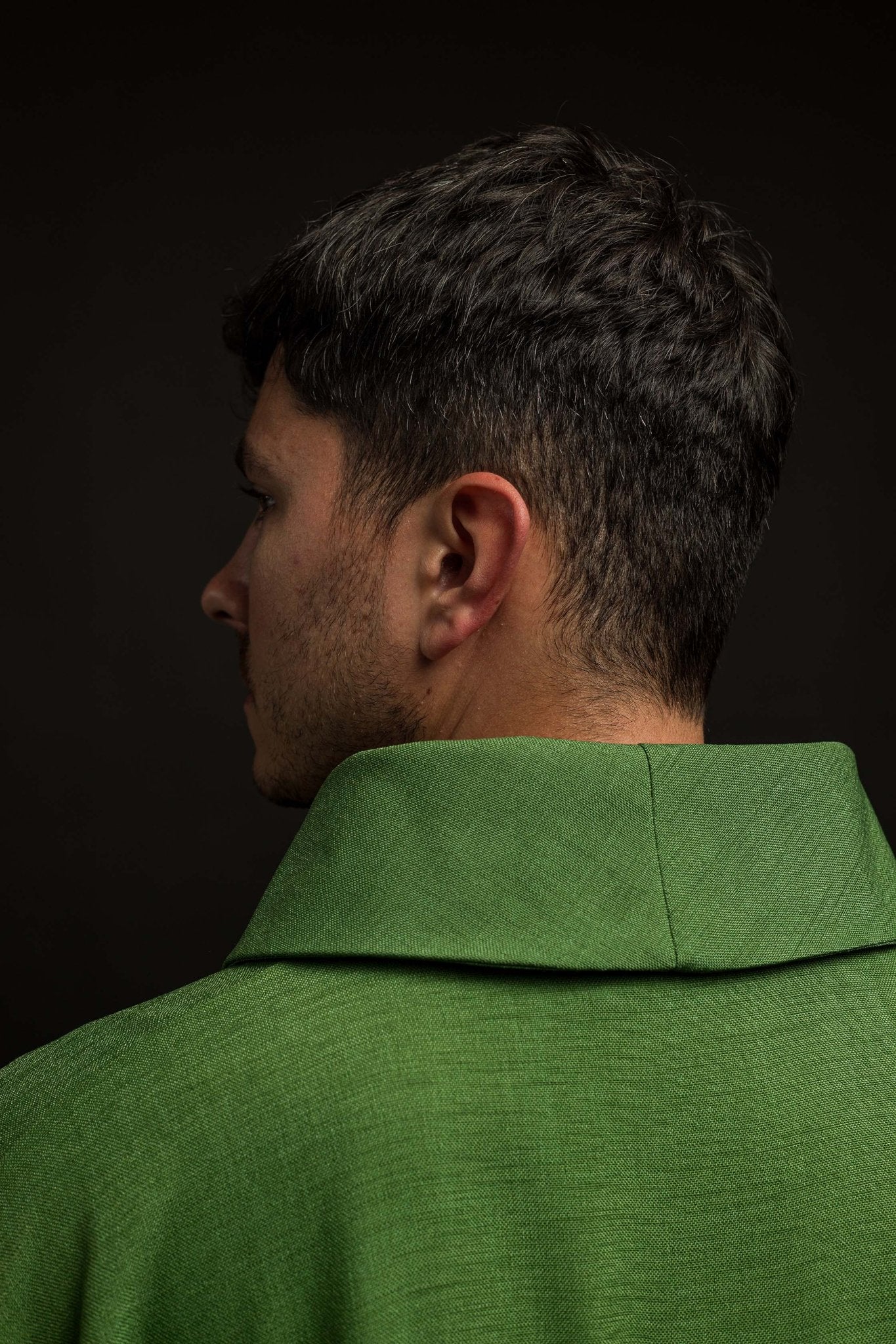 Chasuble with embroidered Crosses in green HA7011-01 ZIELONY - CHASUBLES.COM