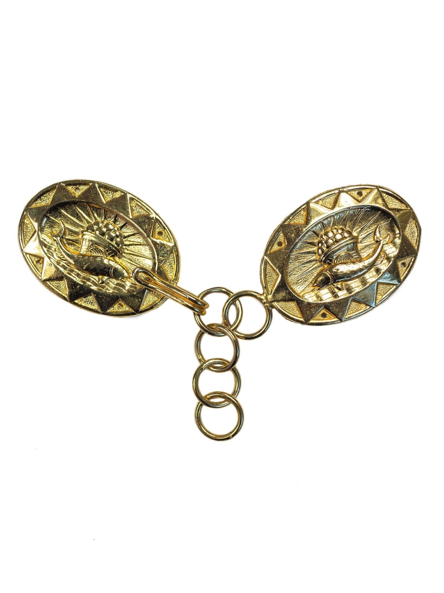 Clasp for liturgical vestments with a fish symbol KZP/002 - HAFTINAUSA.COM