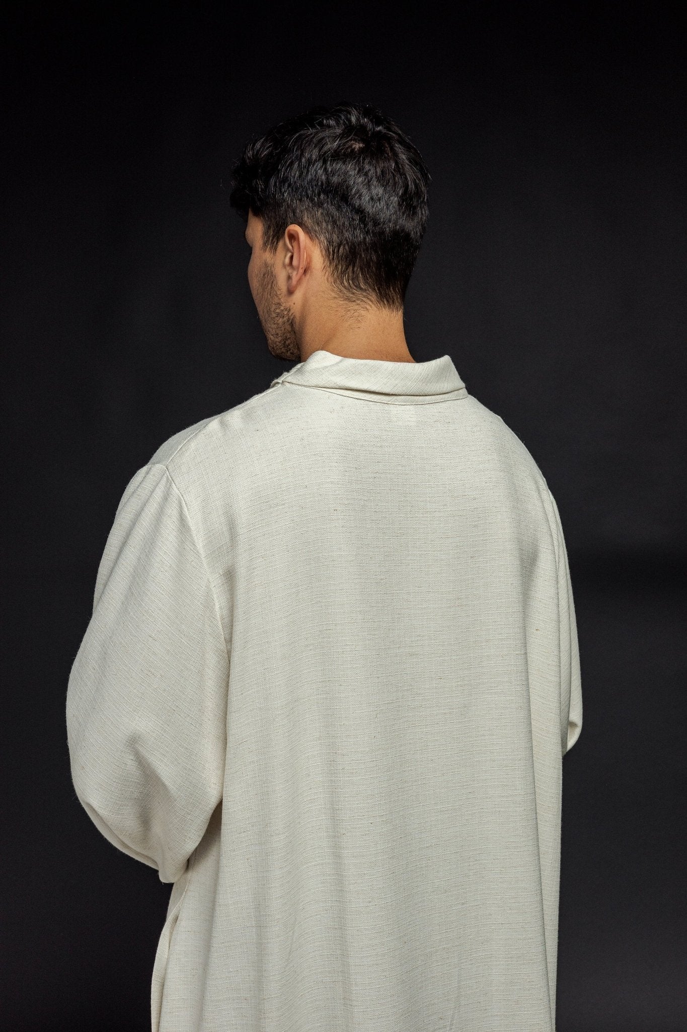 Clergy alb made of natural weaved fabric KAB/031/05/49 NATURAL 135cm/164cm - HAFTINAUSA.COM