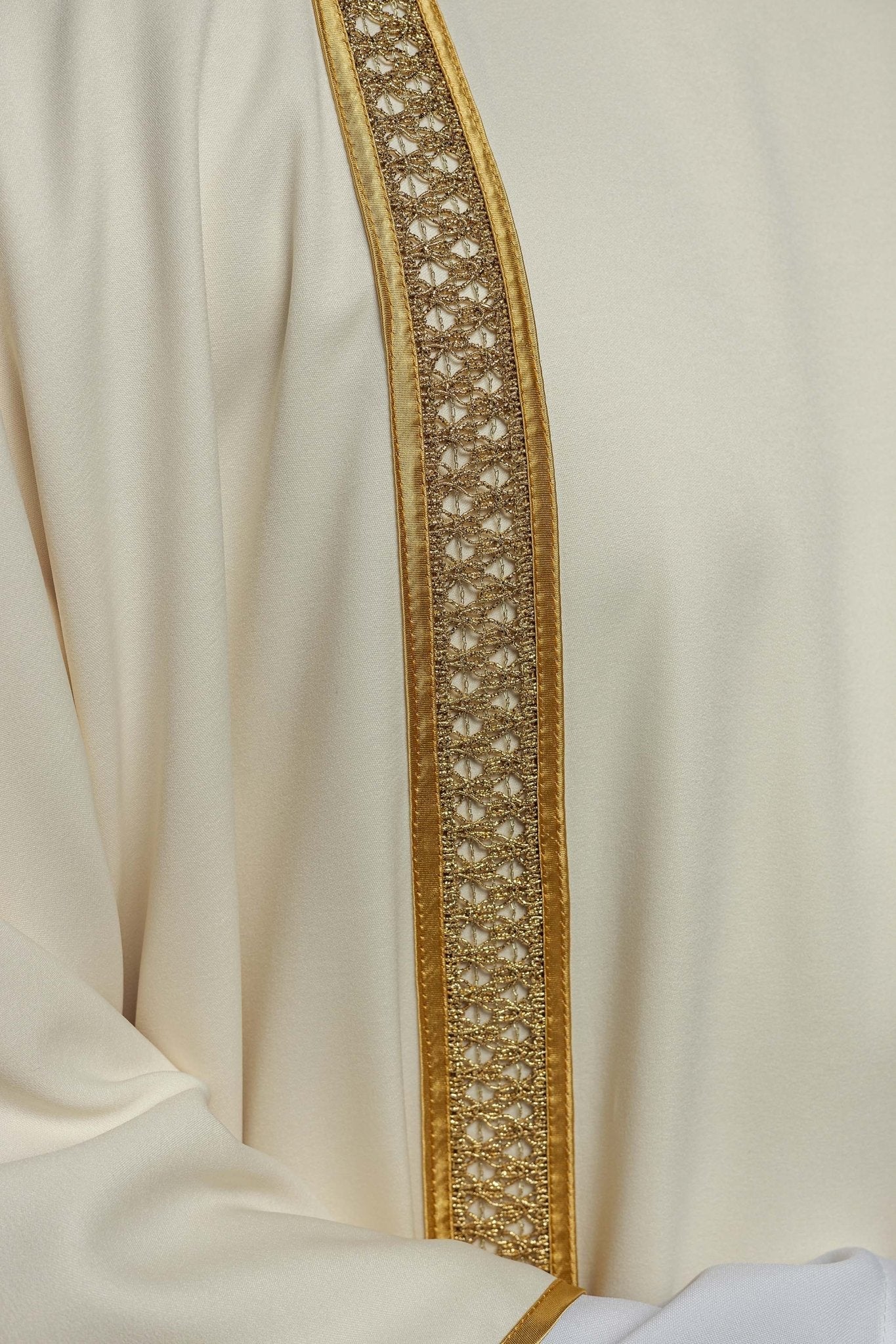 Curtain with ecru and gold stripes KDL/394/05/53/B - HAFTINAUSA.COM