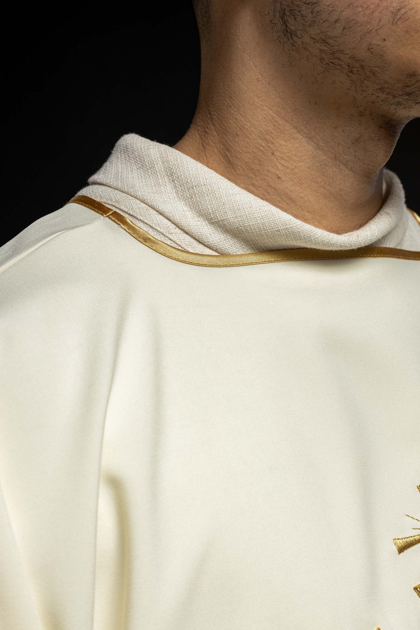 Dalmatic with Gold Embroidery IHS KDL/215/05/12/D - HAFTINAUSA.COM