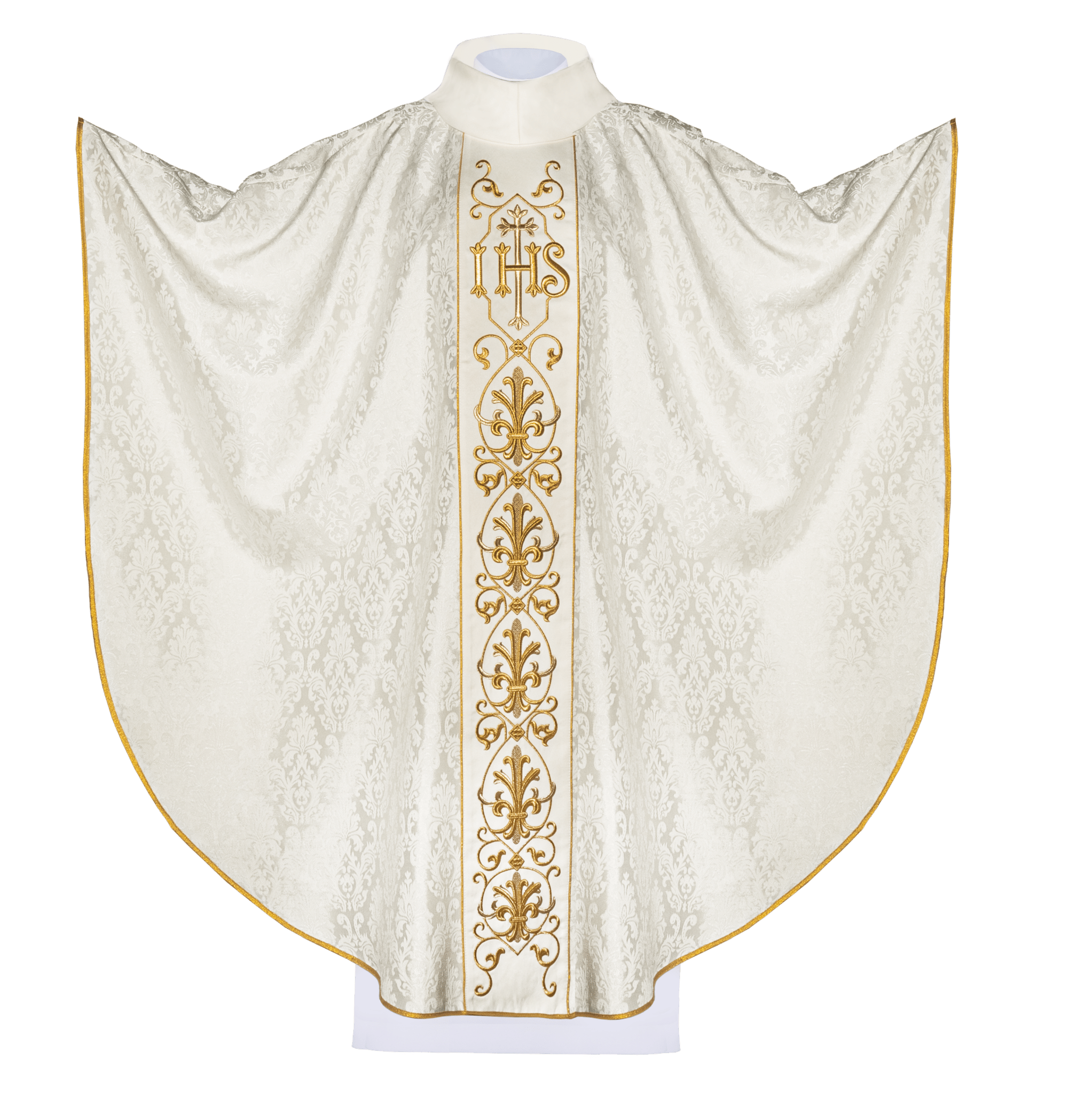 Ecru chasuble made of jaquard texture KOR/268/05/67 - HAFTINAUSA.COM