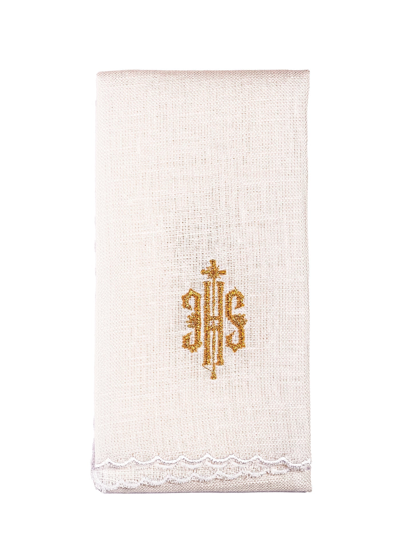 Embroidered altar linen IHS Gold KKL/29/C1 KKL/029/C1 - HAFTINAUSA.COM