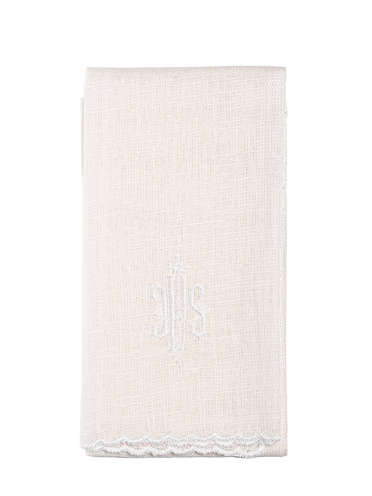 Embroidered altar linen IHS White KKL/29/C2 KKL/029/C2 - HAFTINAUSA.COM
