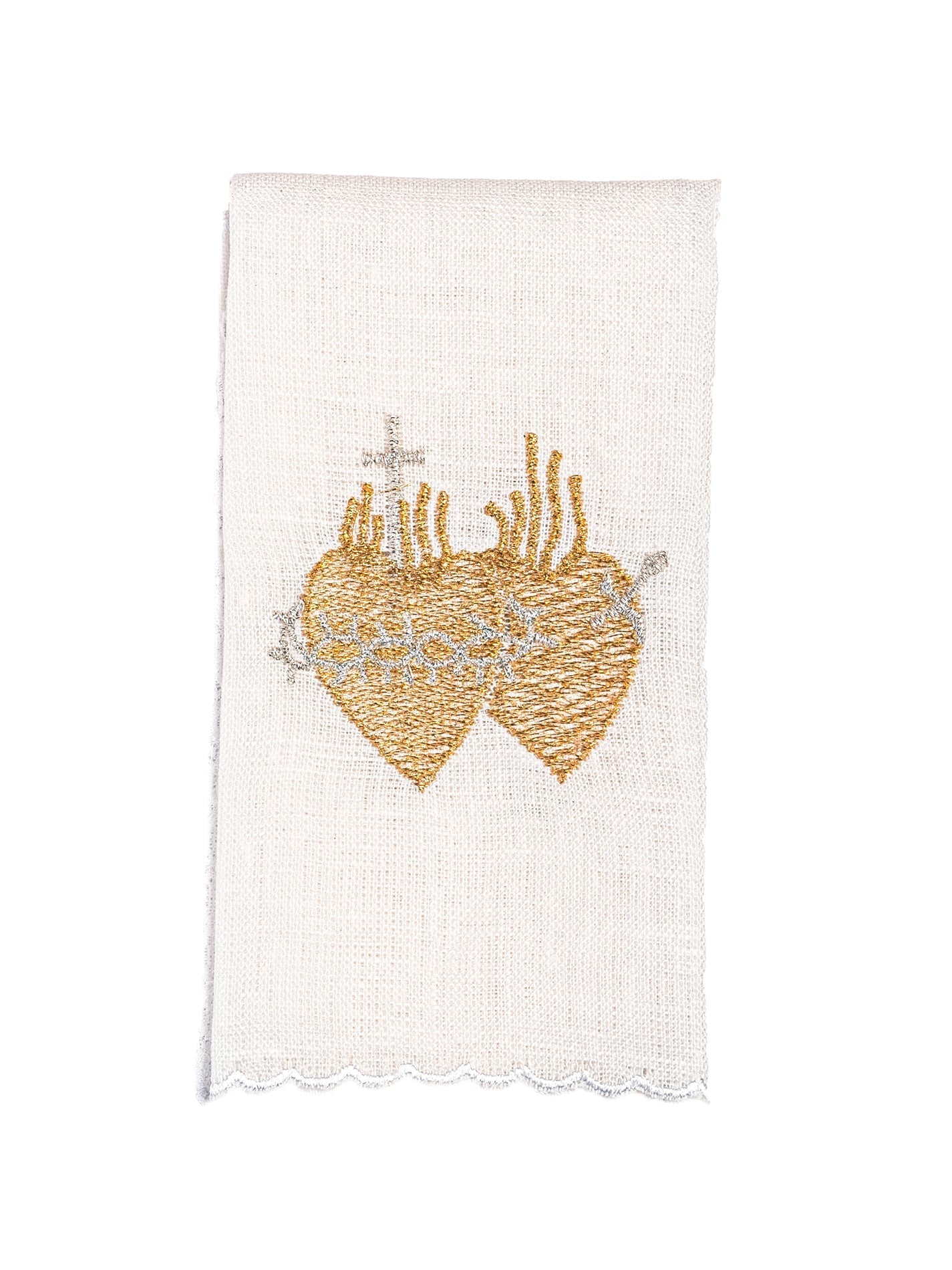 Embroidered altar linen set with the sacred hearts embroidery KKL/016 - HAFTINAUSA.COM
