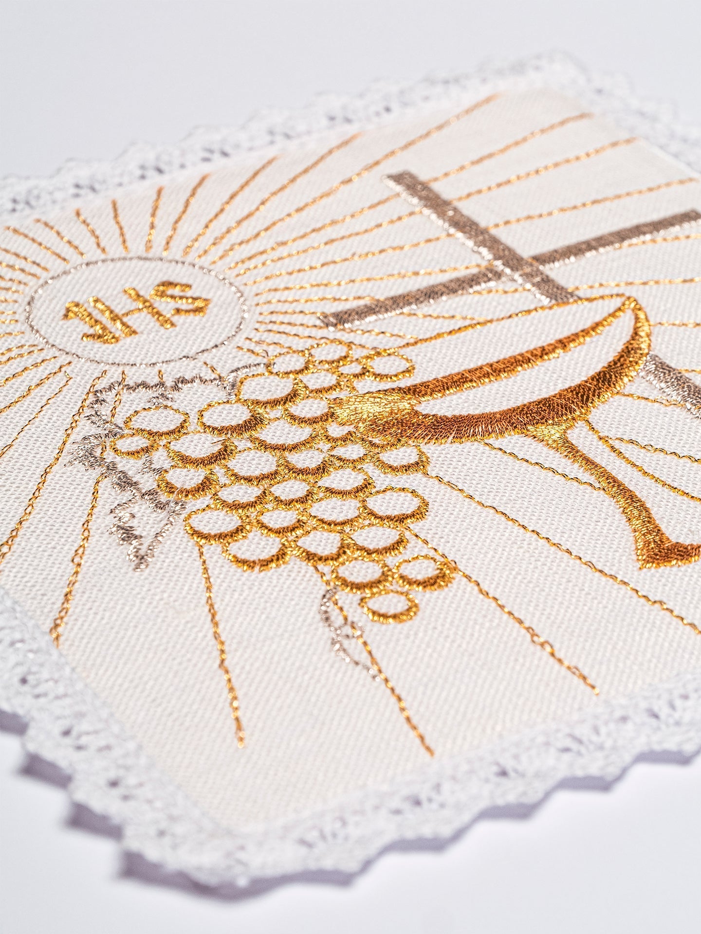 Embroidered altar linens set with Eucharistic motifs KKL/091 - HAFTINAUSA.COM