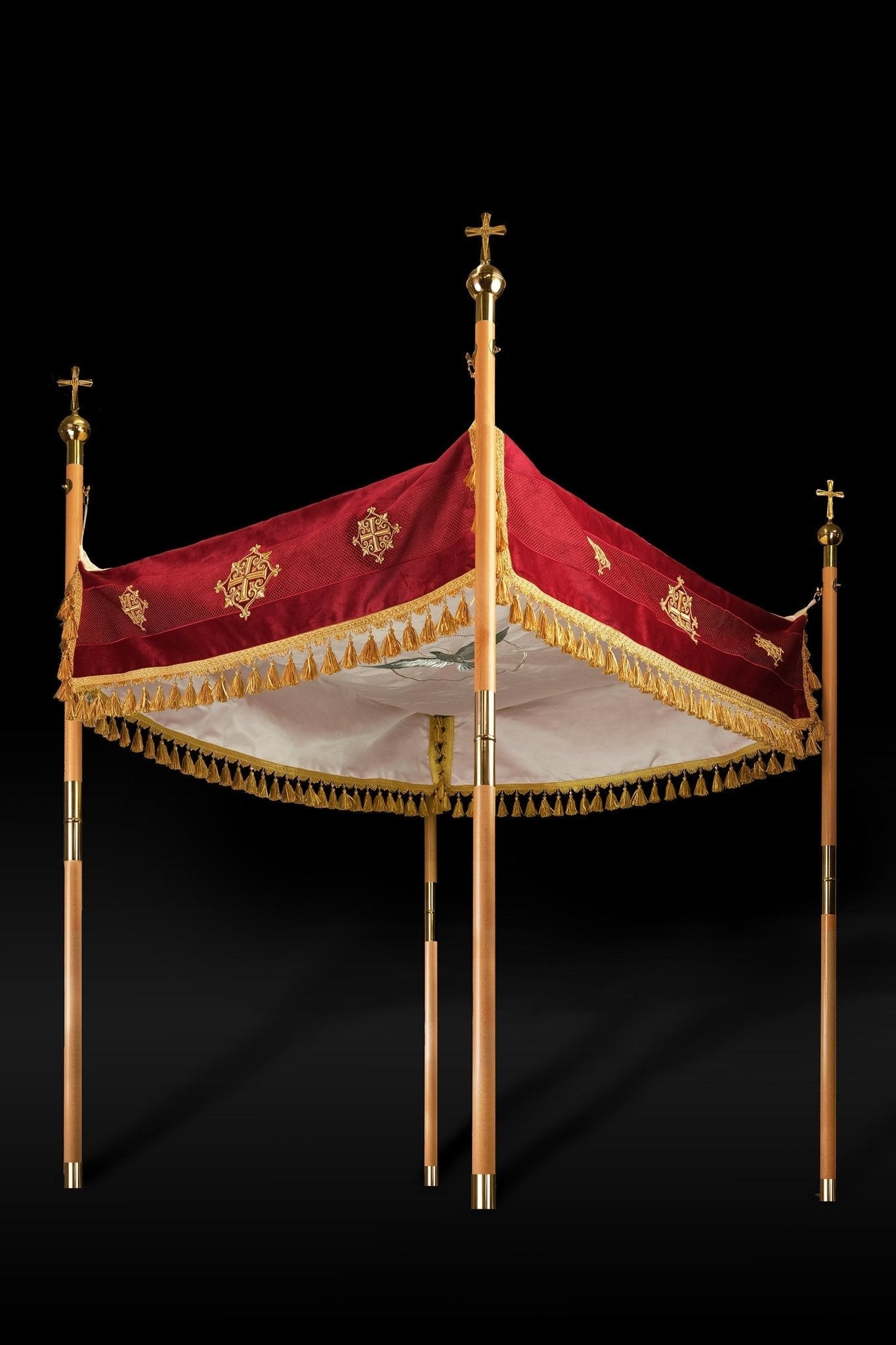 Embroidered canopy on burgundy velvet LE/0030/05/20/PA 130*160 - HAFTINAUSA.COM