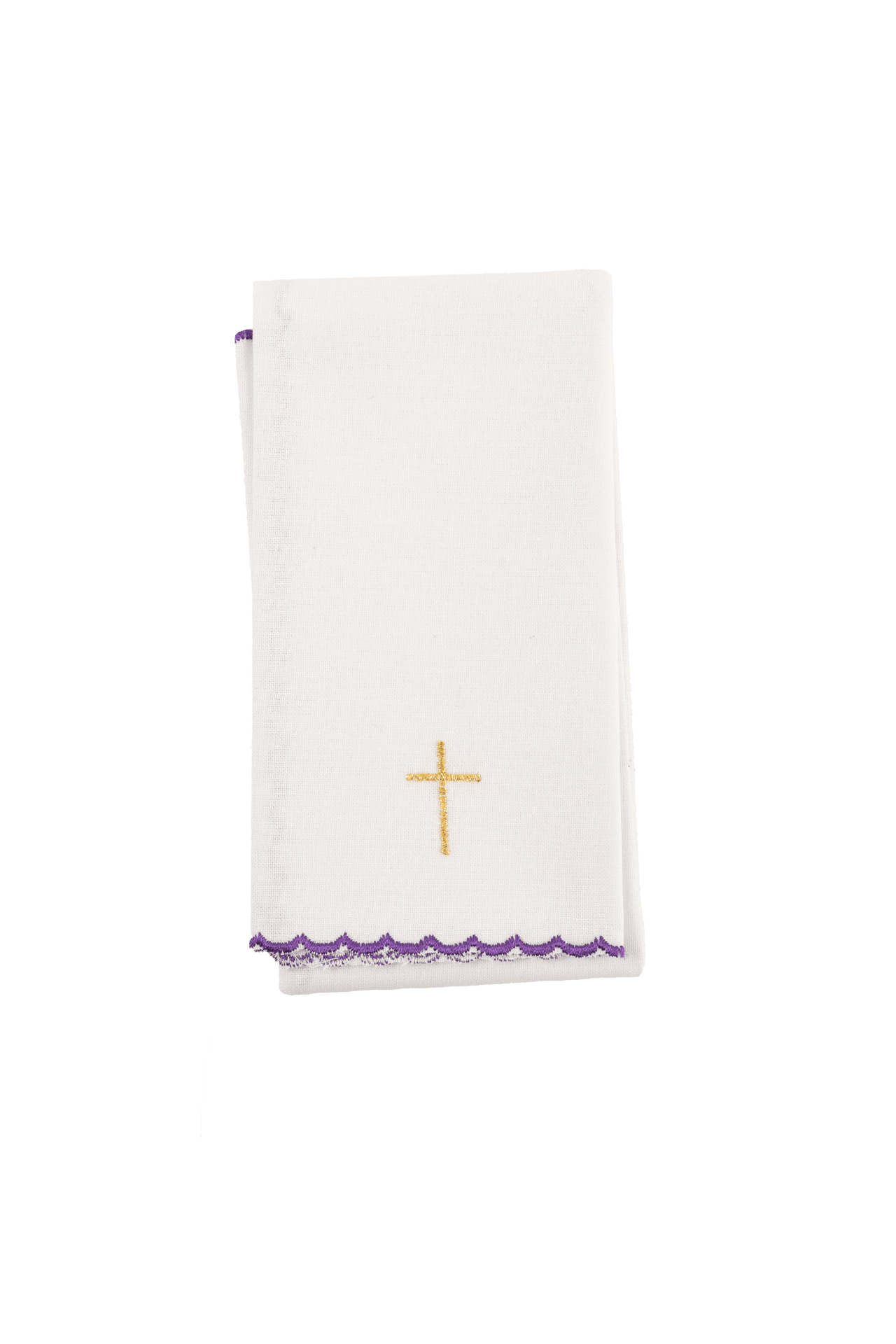 Embroidered chalice linens set with an IHS motif purple KDT/5027/03 FIOLET - CHASUBLES.COM