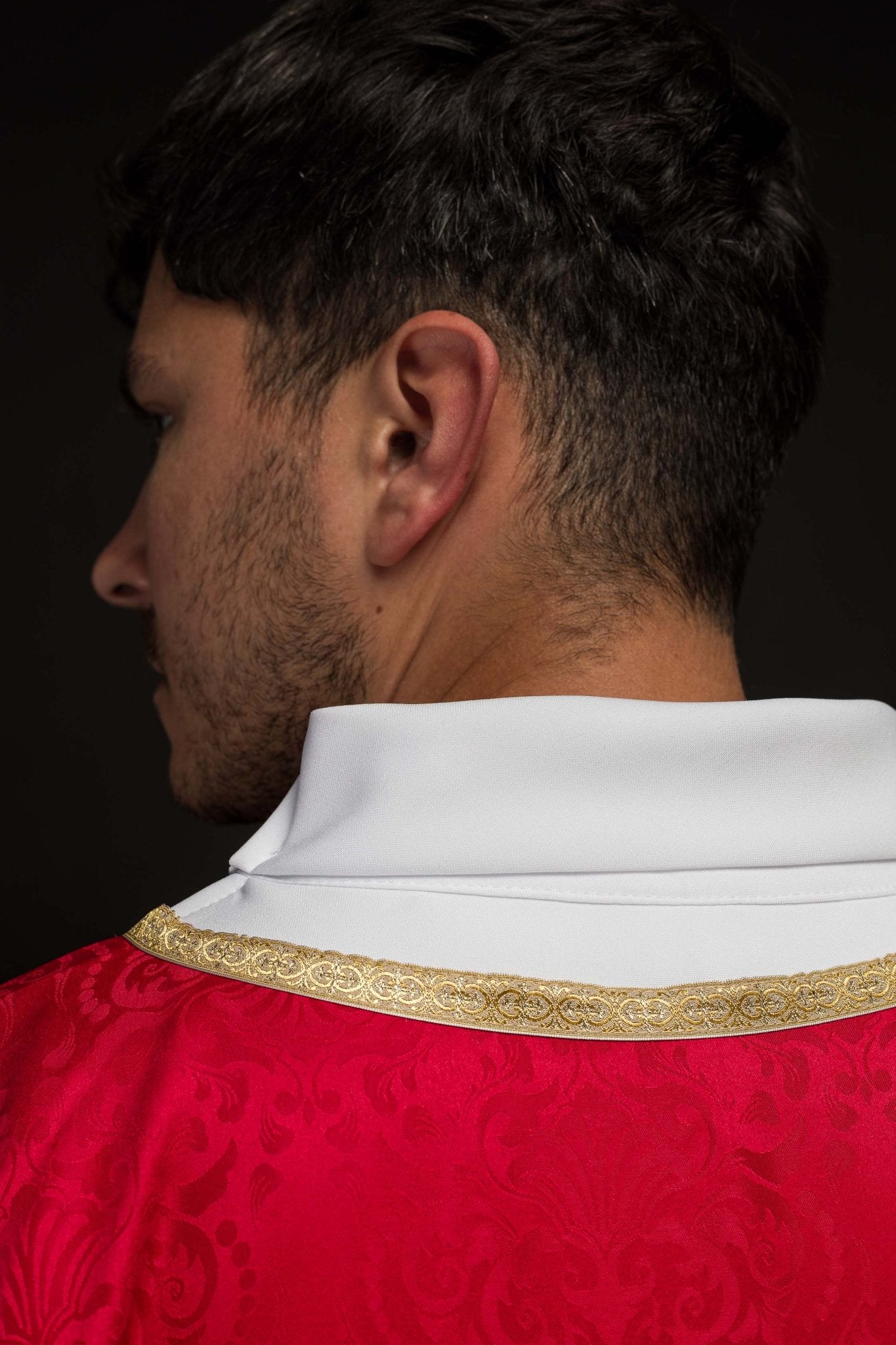 Embroidered Chasuble with the Holy Spirit on Jacquard Fabric KOA/003/02/98 - CHASUBLES.COM