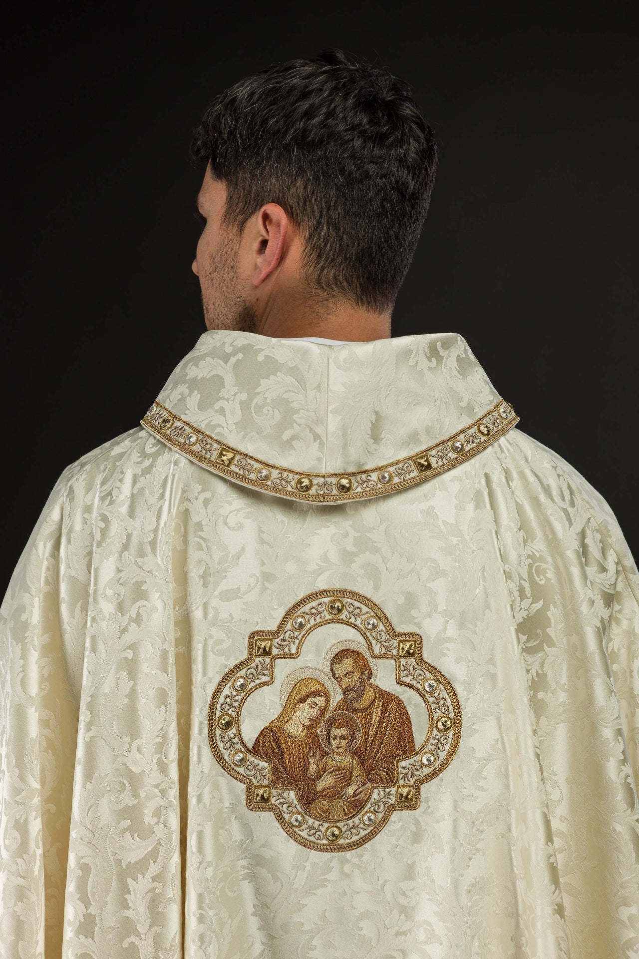 Embroidered Christmas Chasuble with the Image of the Holy Family S-7075-05-88 - CHASUBLES.COM