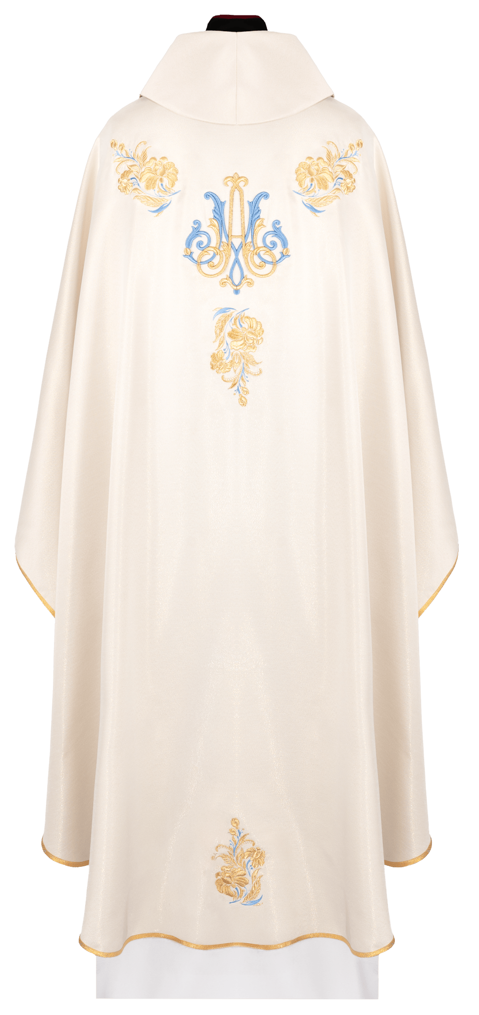 Embroidered ecru chasuble with Marian motif KDT/7043/05/54 ECRU - CHASUBLES.COM