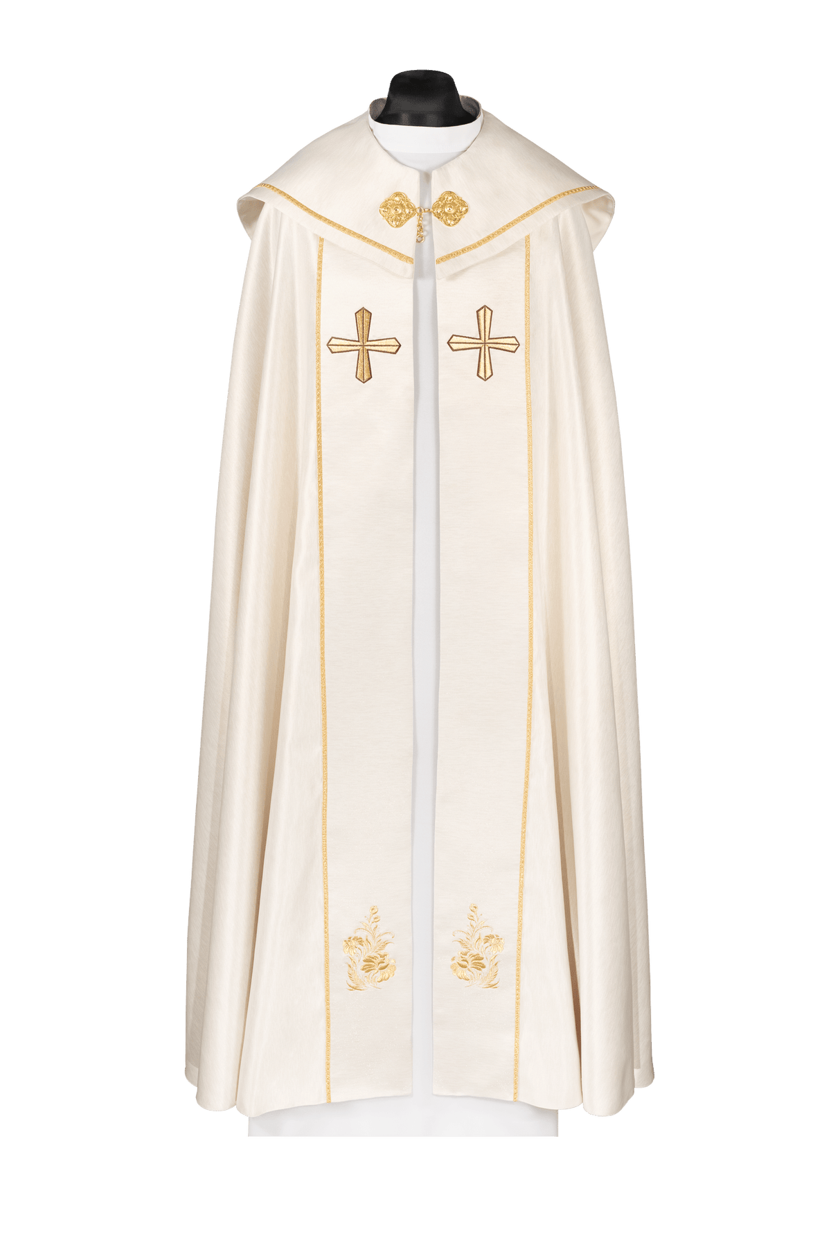Embroidered liturgical cope with cross ecru KDT/3042/05/86 - CHASUBLES.COM