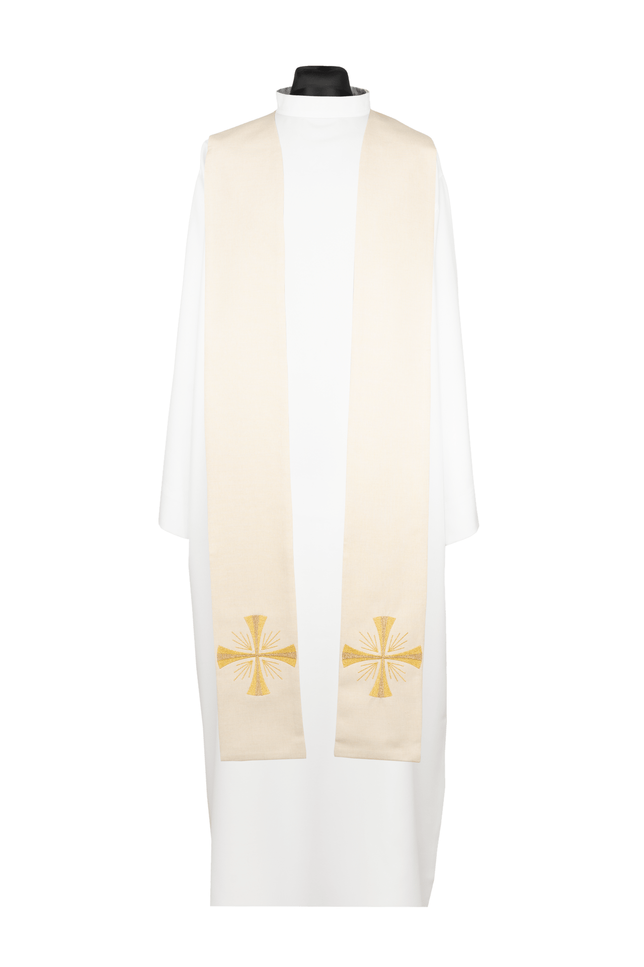Embroidered Priest Stole Cross Ecru KDT/2054/05/70 - CHASUBLES.COM