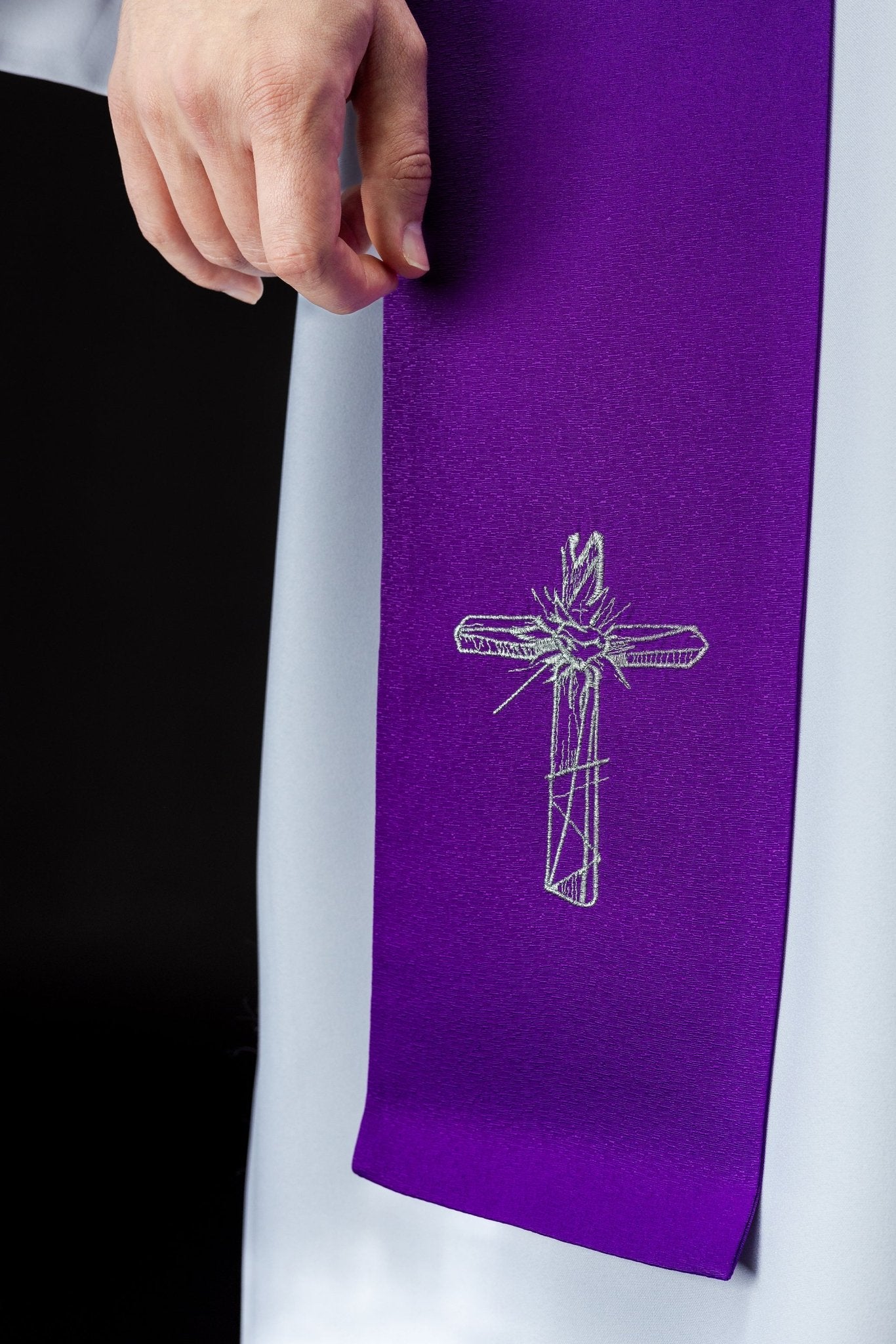 Embroidered stole for Lent with Jesus S - 2060 - 03 - 43 - HAFTINAUSA.COM