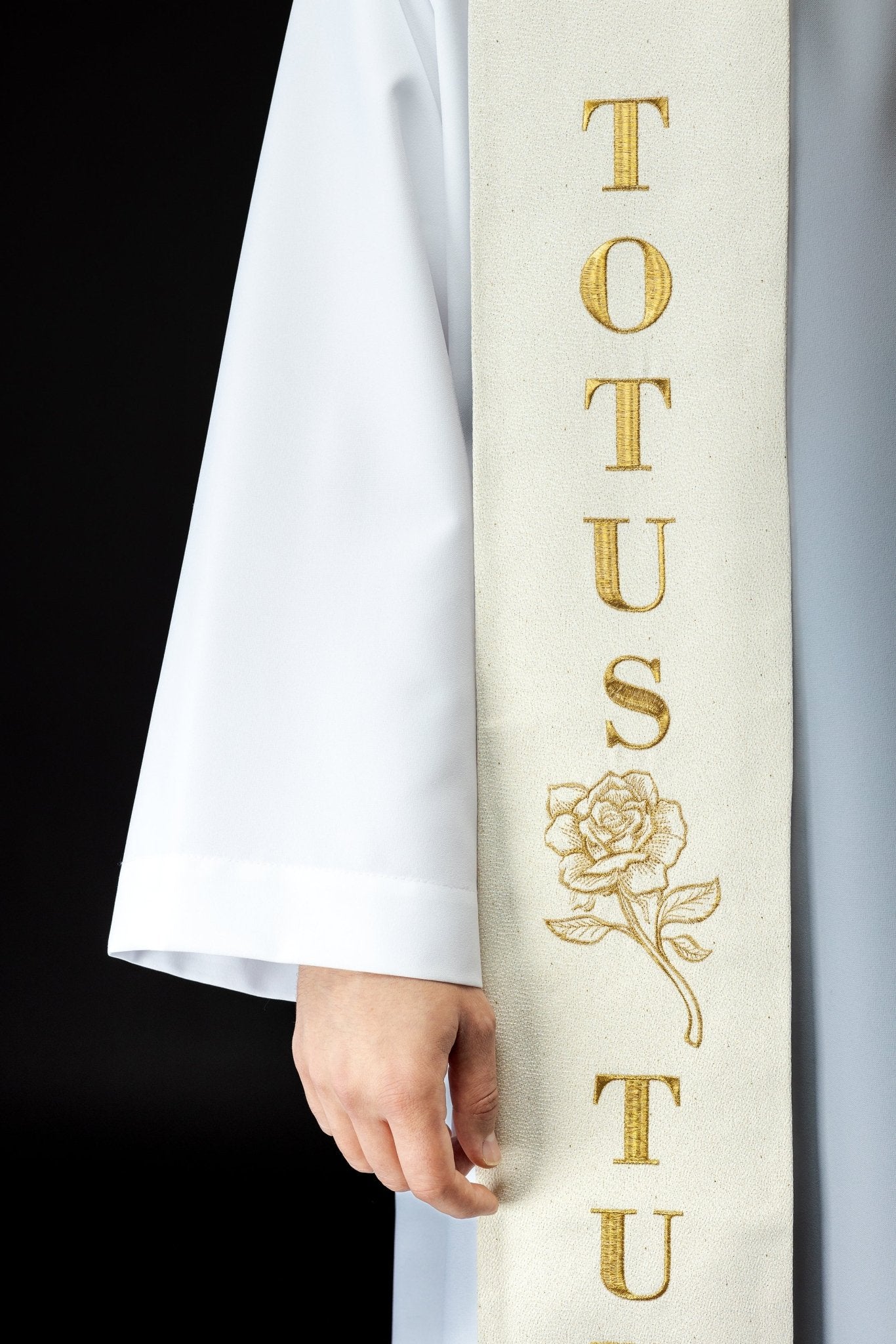 Embroidered stole with the image of Saint John Paul II s - 2061 - 05 - 85 - HAFTINAUSA.COM