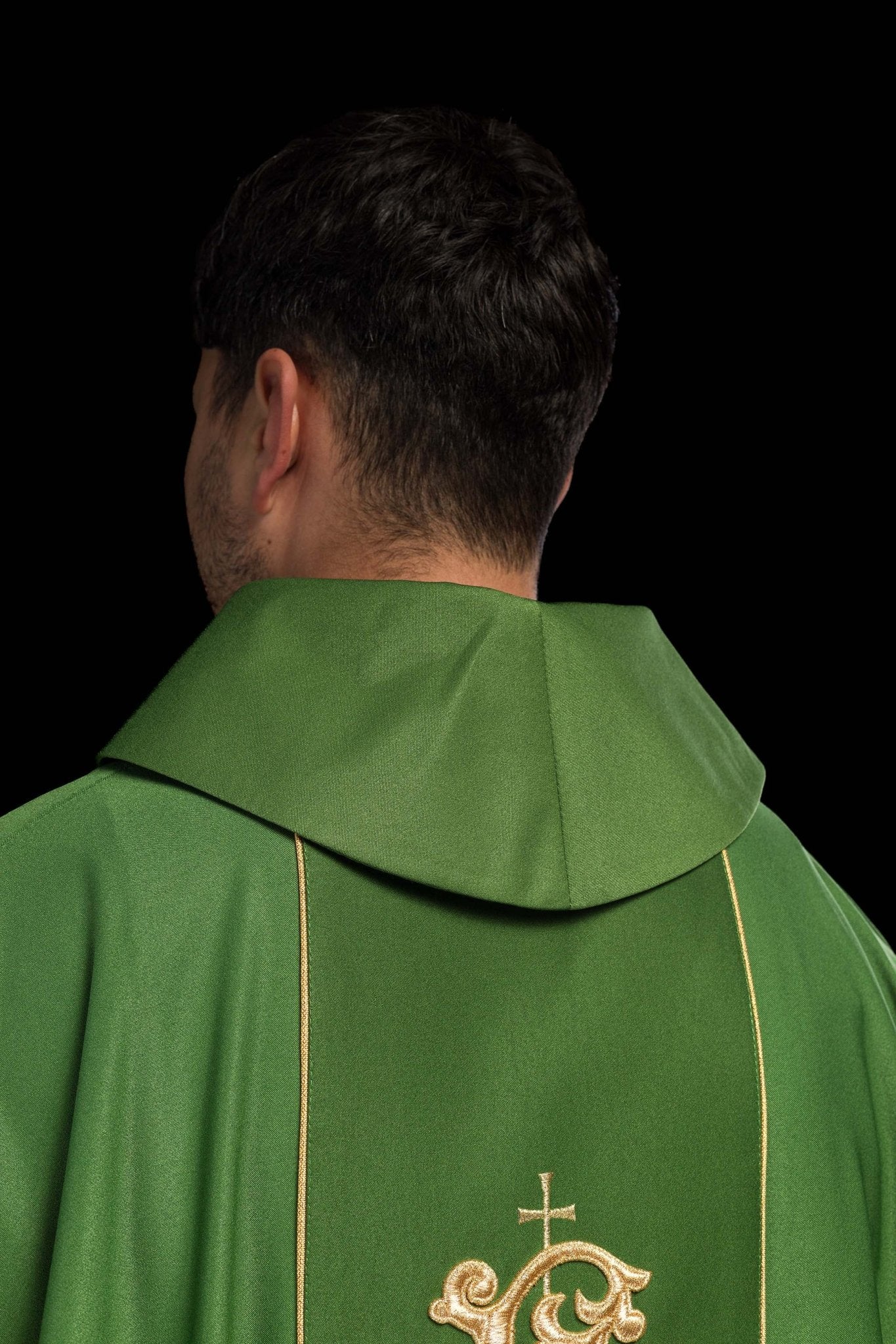 Green classic JHS embroidered chasuble S-7051-01-53 - CHASUBLES.COM