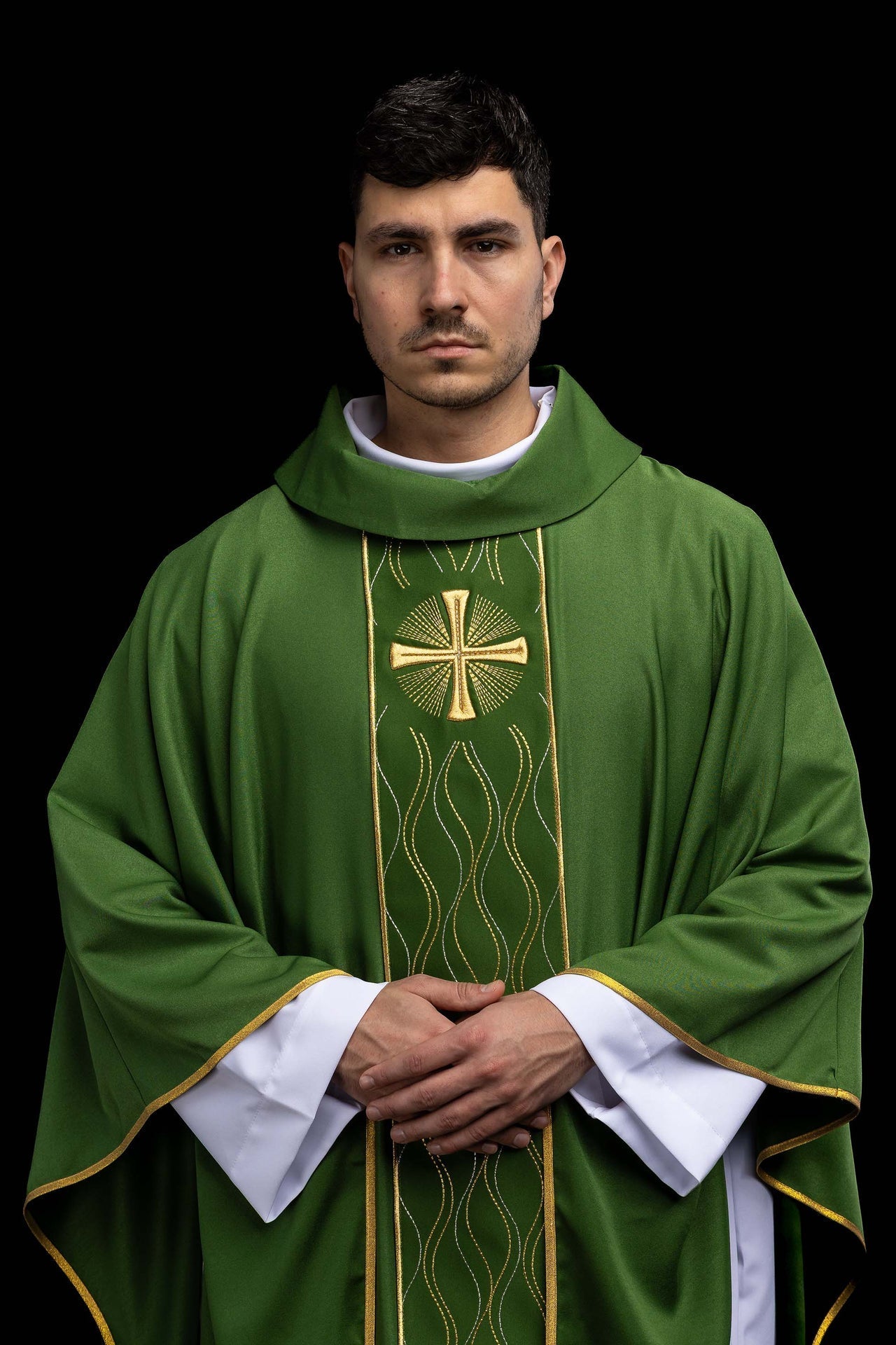 Green cross - embroidered chasuble KOR/277/01/53 - CHASUBLES.COM
