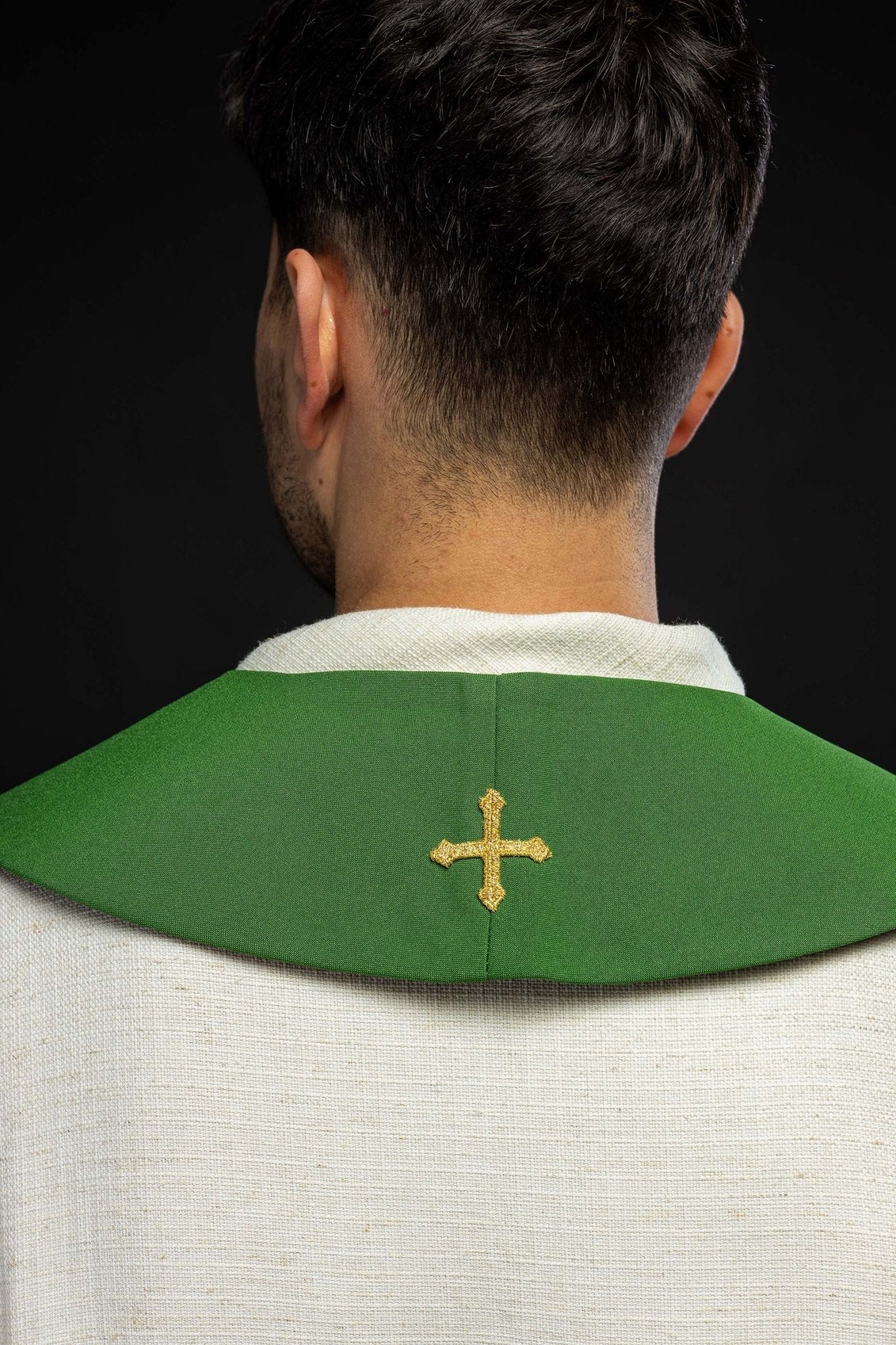 Green priestly stole with IHS chalice KST/042/01/01 ZIELONY - HAFTINAUSA.COM