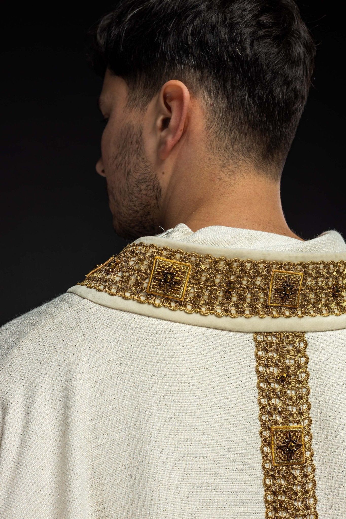 Handmade Chasuble with Natural Stones – Handmade 7002 HM/7002/05/71 - HAFTINAUSA.COM