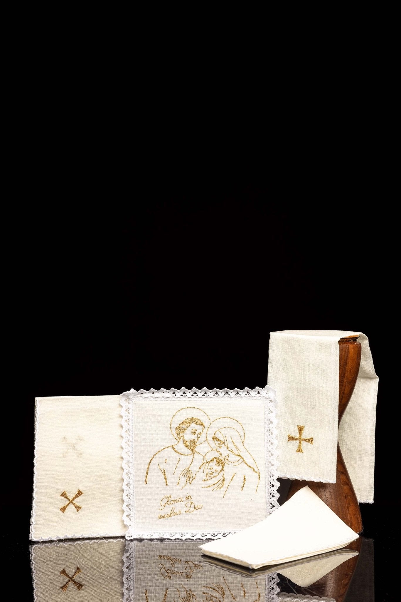 Linen Chalice Linens with Fish Motif KKL/118 - CHASUBLES.COM