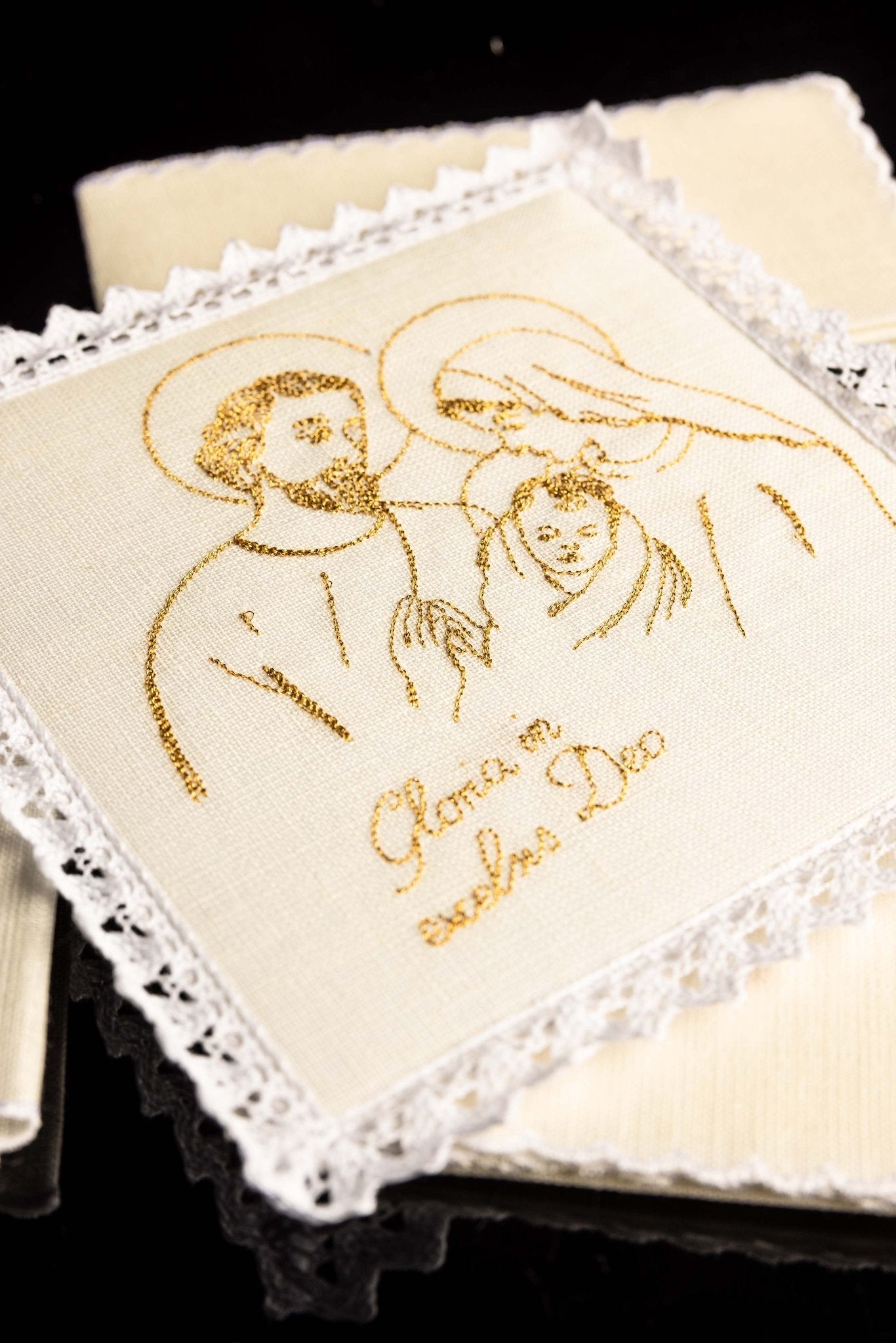 Linen Chalice Linens with Fish Motif KKL/118 - CHASUBLES.COM
