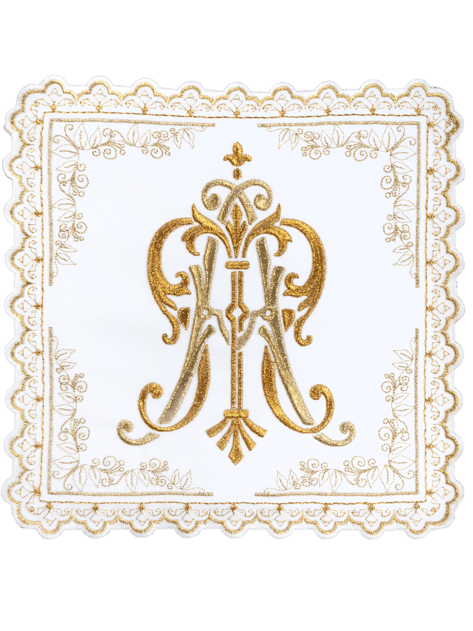 Liturgical chalice set with gold embroidered Marian motif S - 5564 - HAFTINAUSA.COM